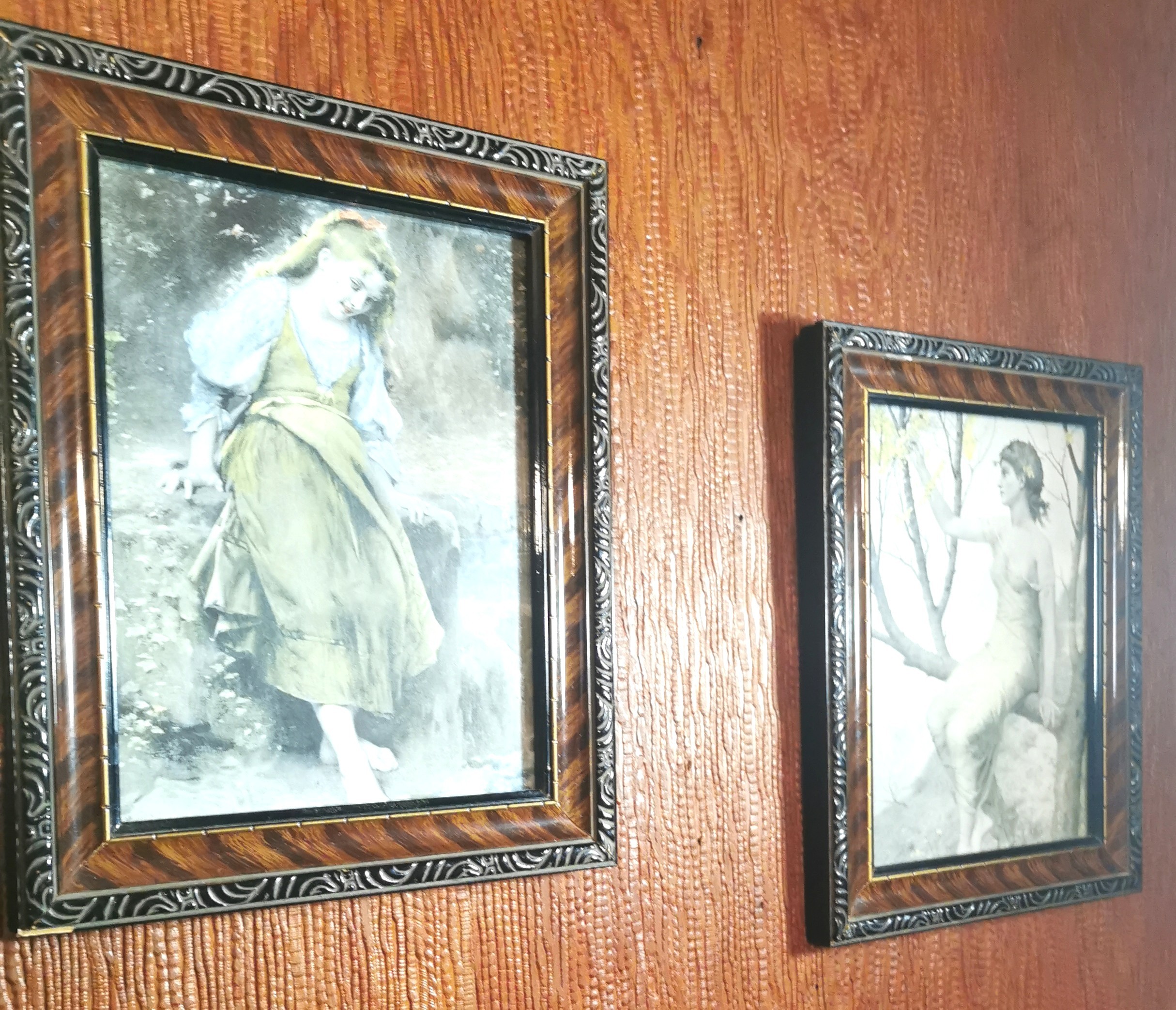 Set 2 French Art Prints by Vernon & Fournier 1950s Victorian