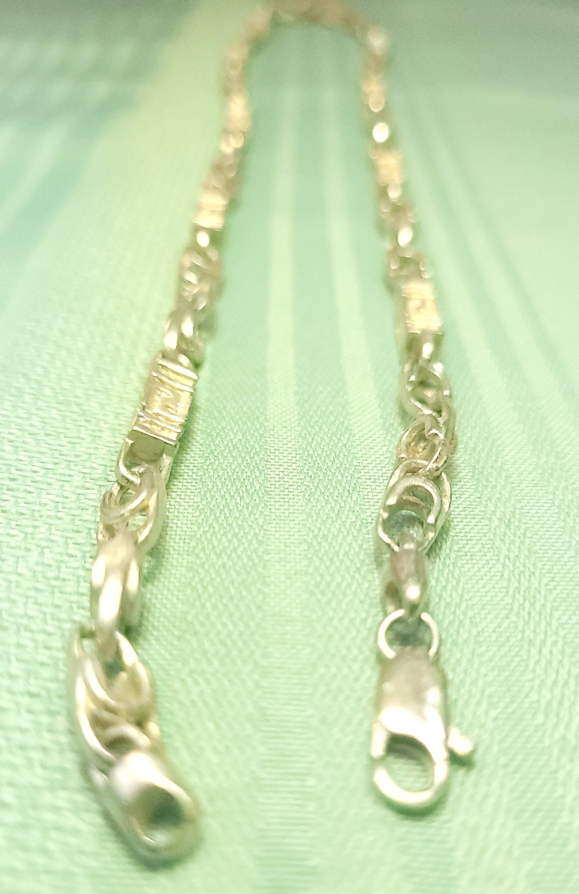 90s Silver Tone Greek Key Meander Choker Necklace 15.5" Retro - photo 2