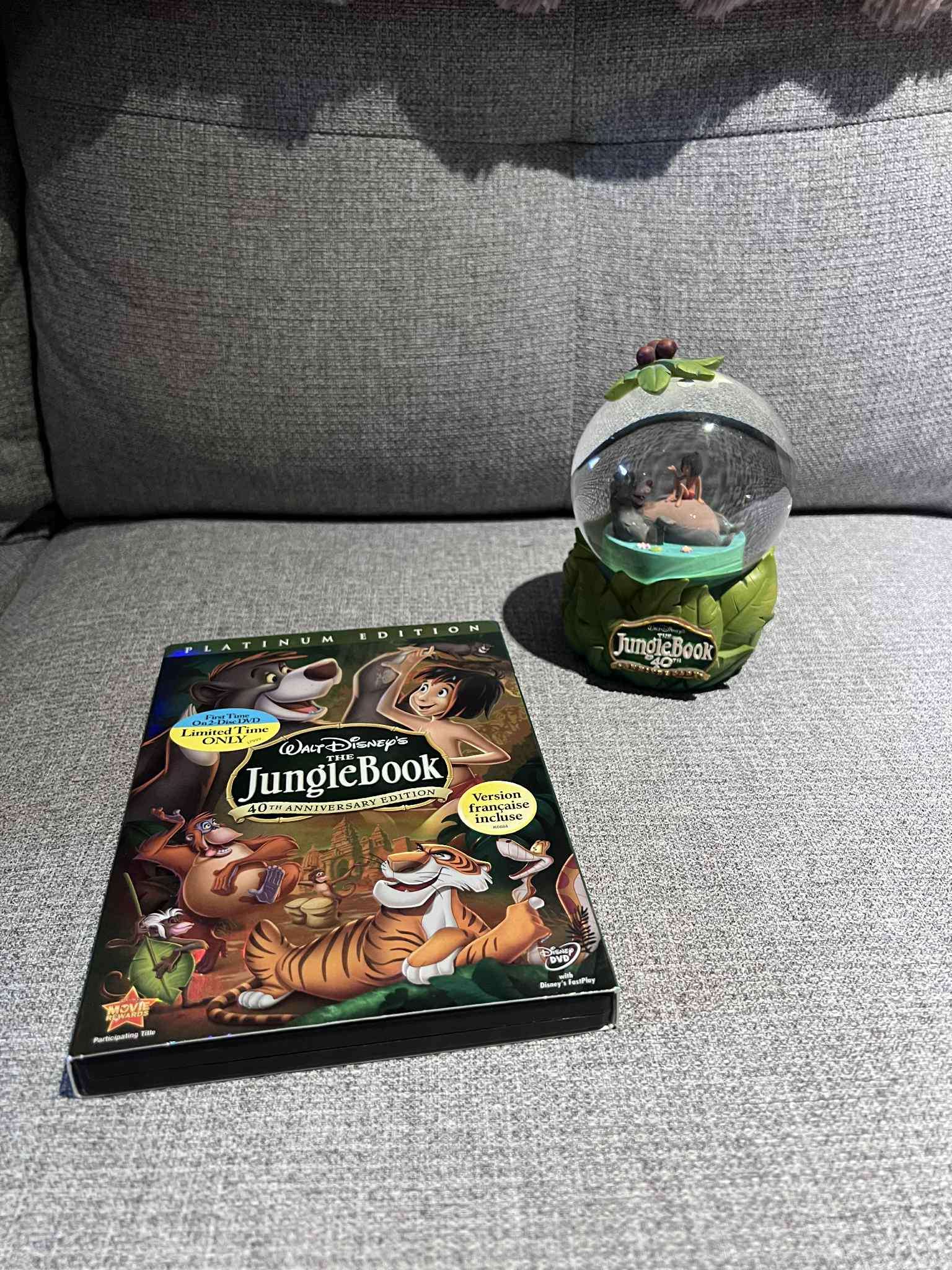 Disney The Jungle Book 40th Anniversary DVD and Snow Globe
