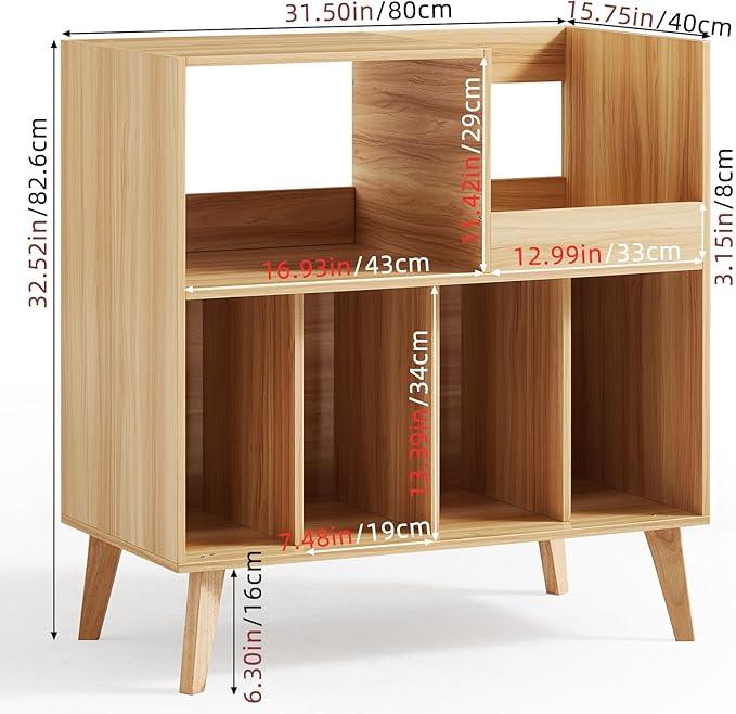 BRAND NEW - LELELINKY 300 Album Record Player Stand, Brown - photo 2