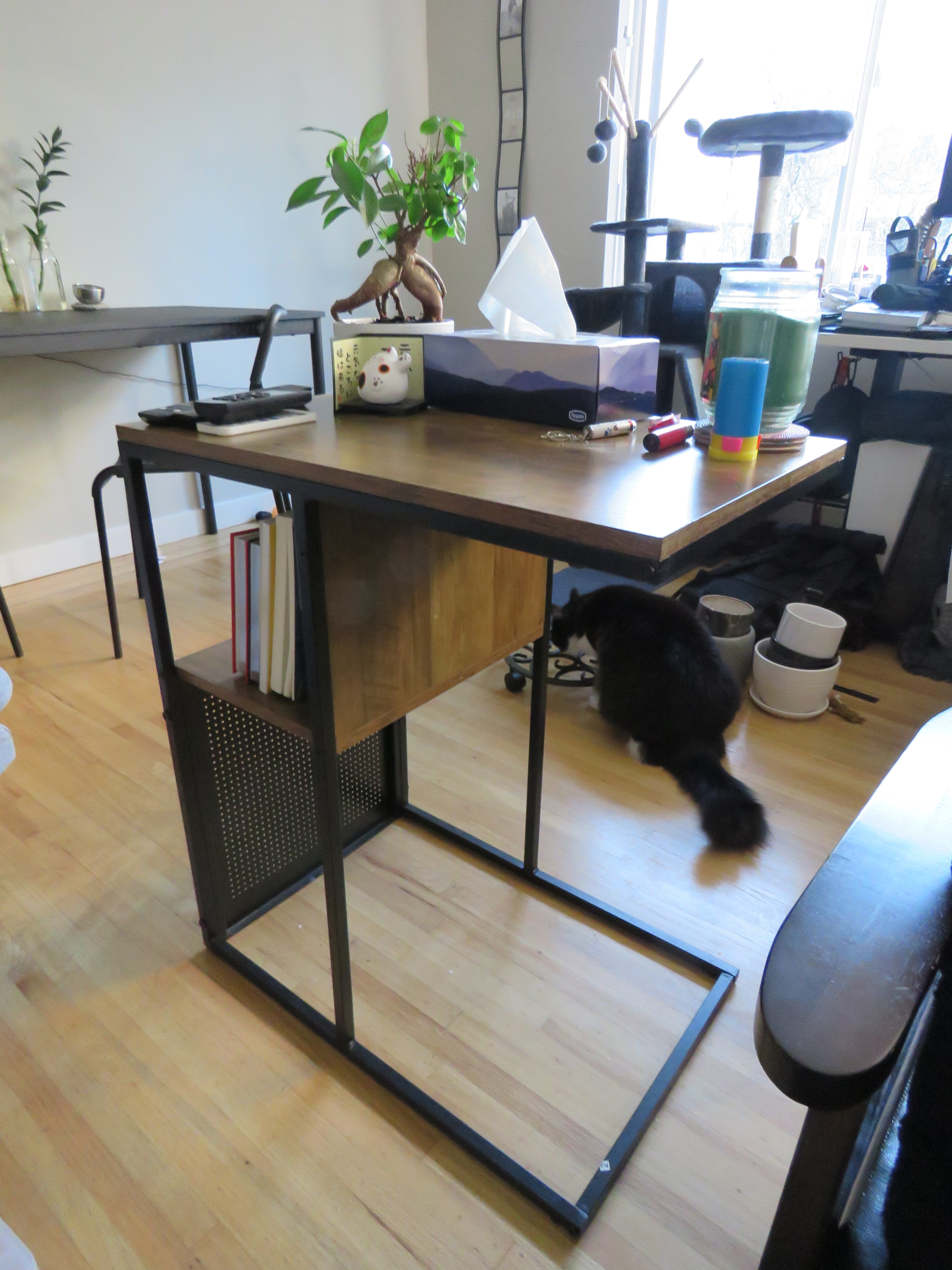 Wood & Metal Coffee Table - Modern Industrial Style - photo 2