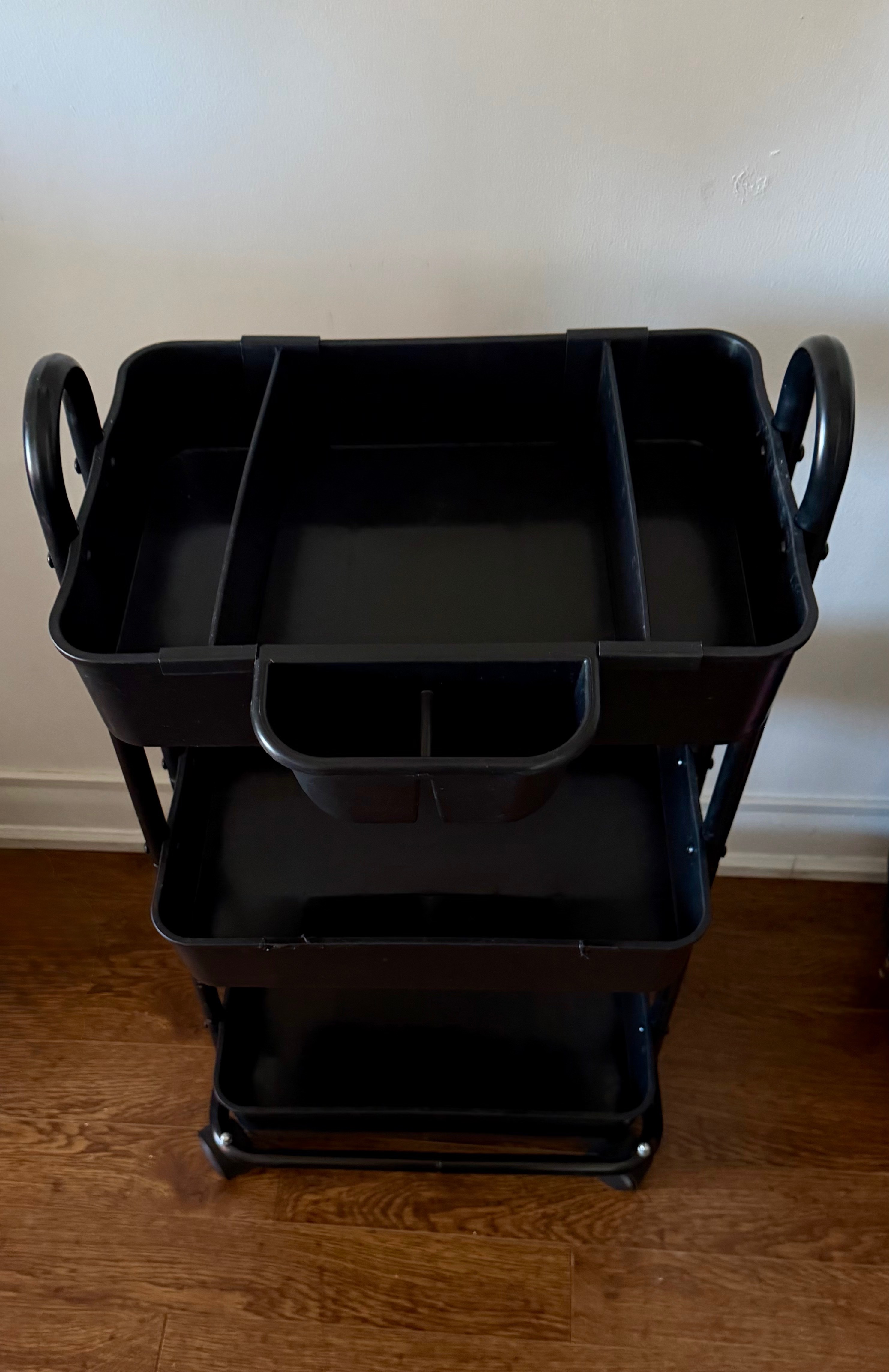 SimpleHouseware 3-Tier Rolling Utility Cart with Hanging Buckets - photo 2
