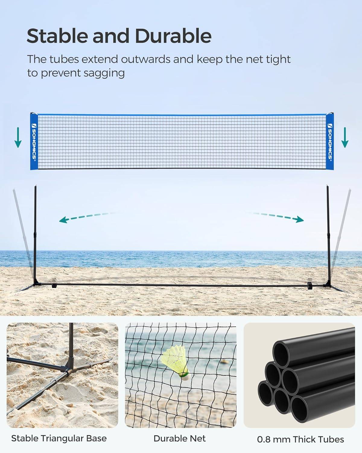 Adjustable Net for Badminton, Volleyball, Tennis, Pickleball - photo 3