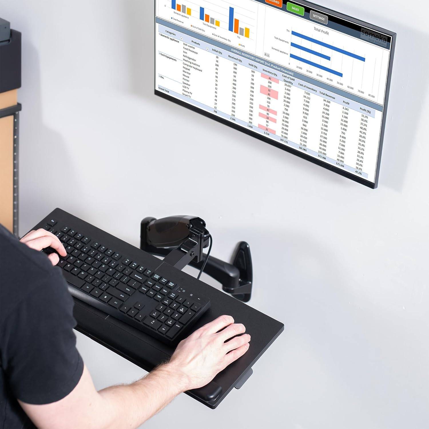 New VIVO Black Wall Mounted Keyboard Tray - photo 2