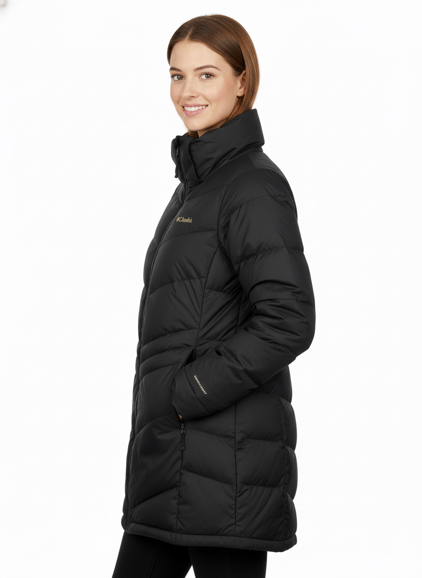 🧥COLUMBIA Women Omni-Heat Long Puffer Jacket Parka Black S -30°C - photo 2