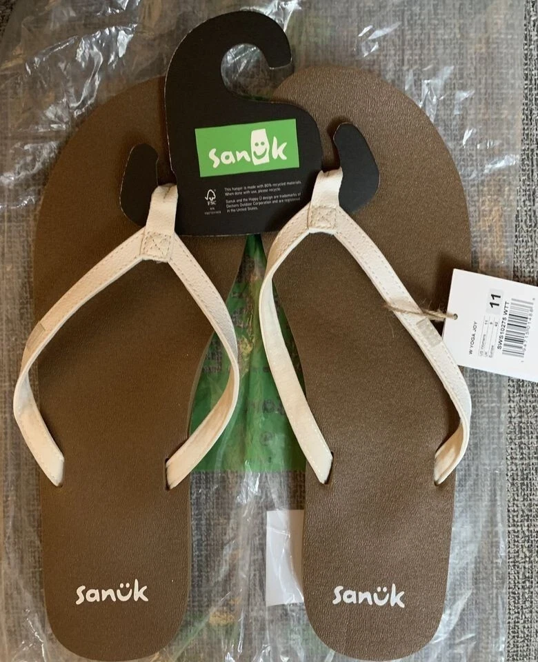 New Sanuk Yoga Joy Flip Flops Women's Size 11