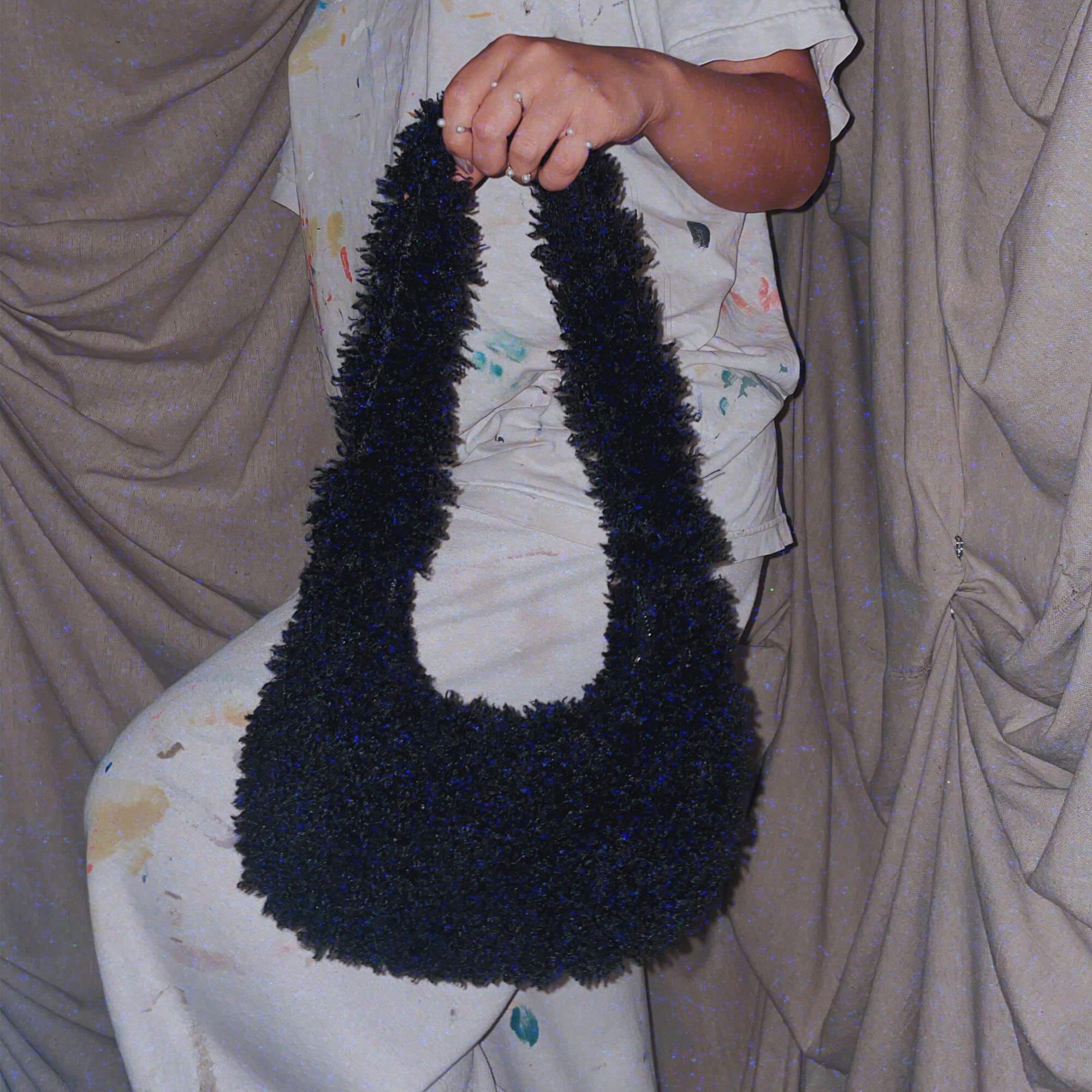 Black Teacup Poodle Purse small fur bag