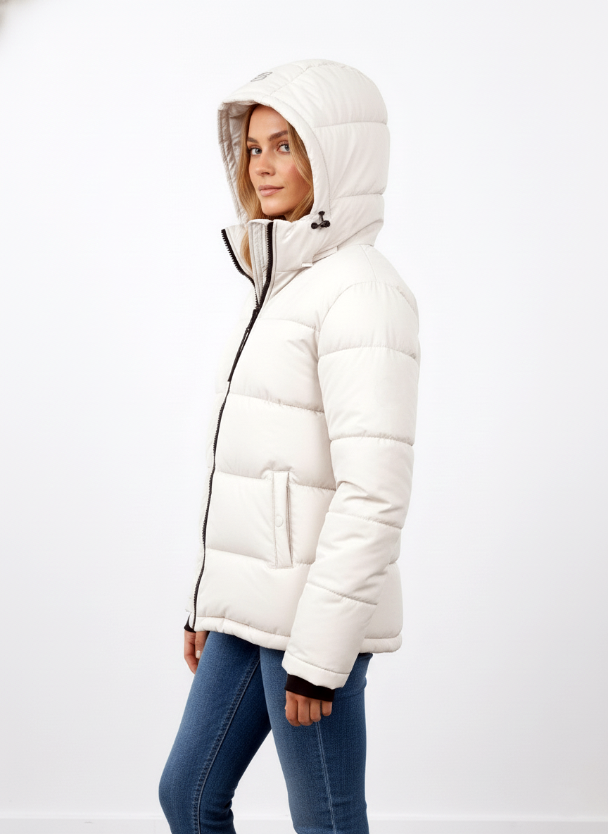 Aritzia TNA The Super Puff Goose Down Puffer Coat Jacket XS Whte - photo 2