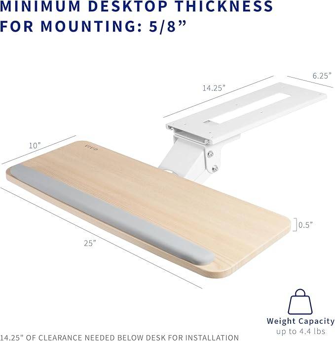 New  VIVO Adjustable Computer Keyboard and Mouse Tray Light Wood - photo 3