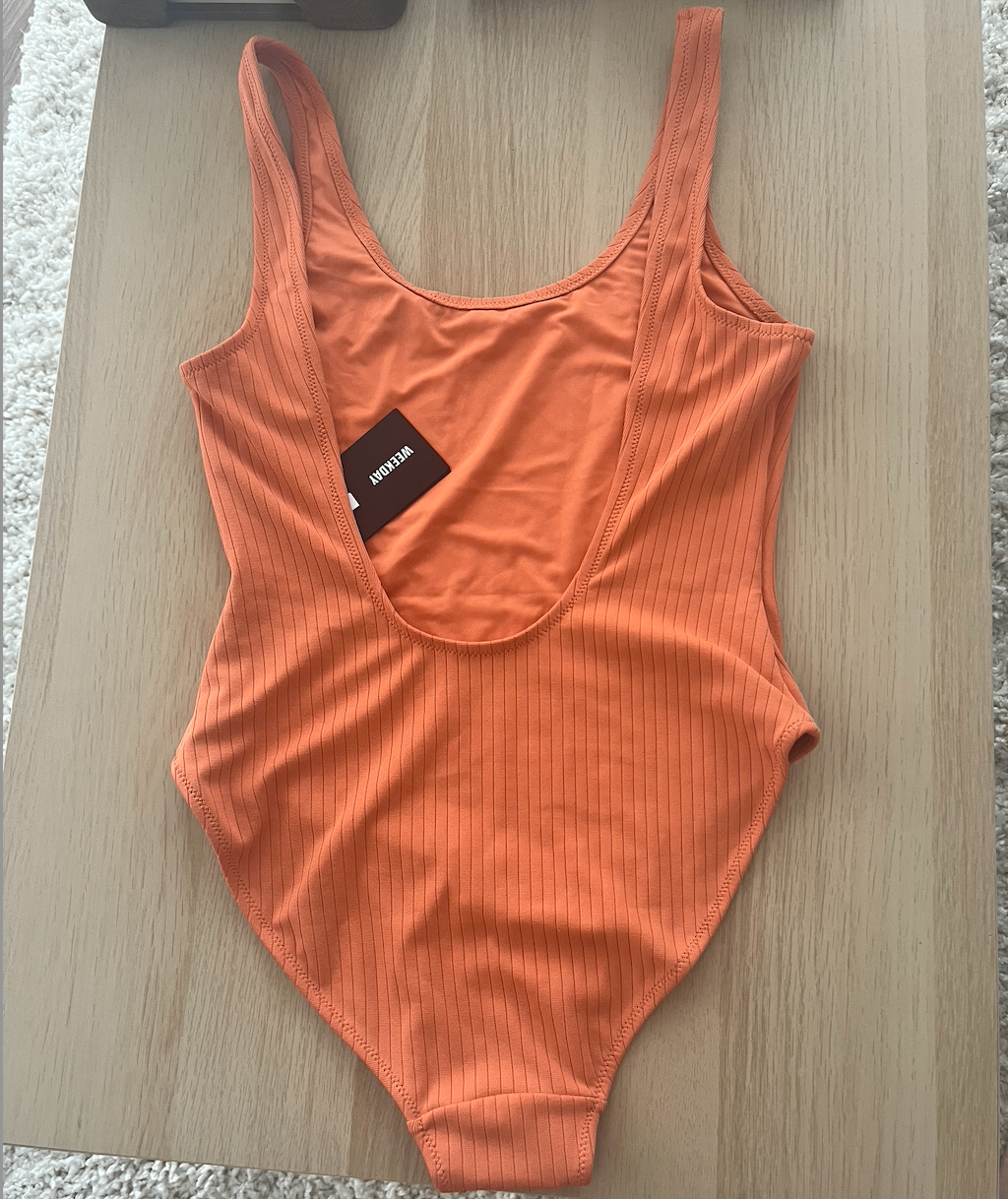 [NWT] Orange Ribbed Full-Piece Weekday Bathing Suit/Swimsuit - photo 2
