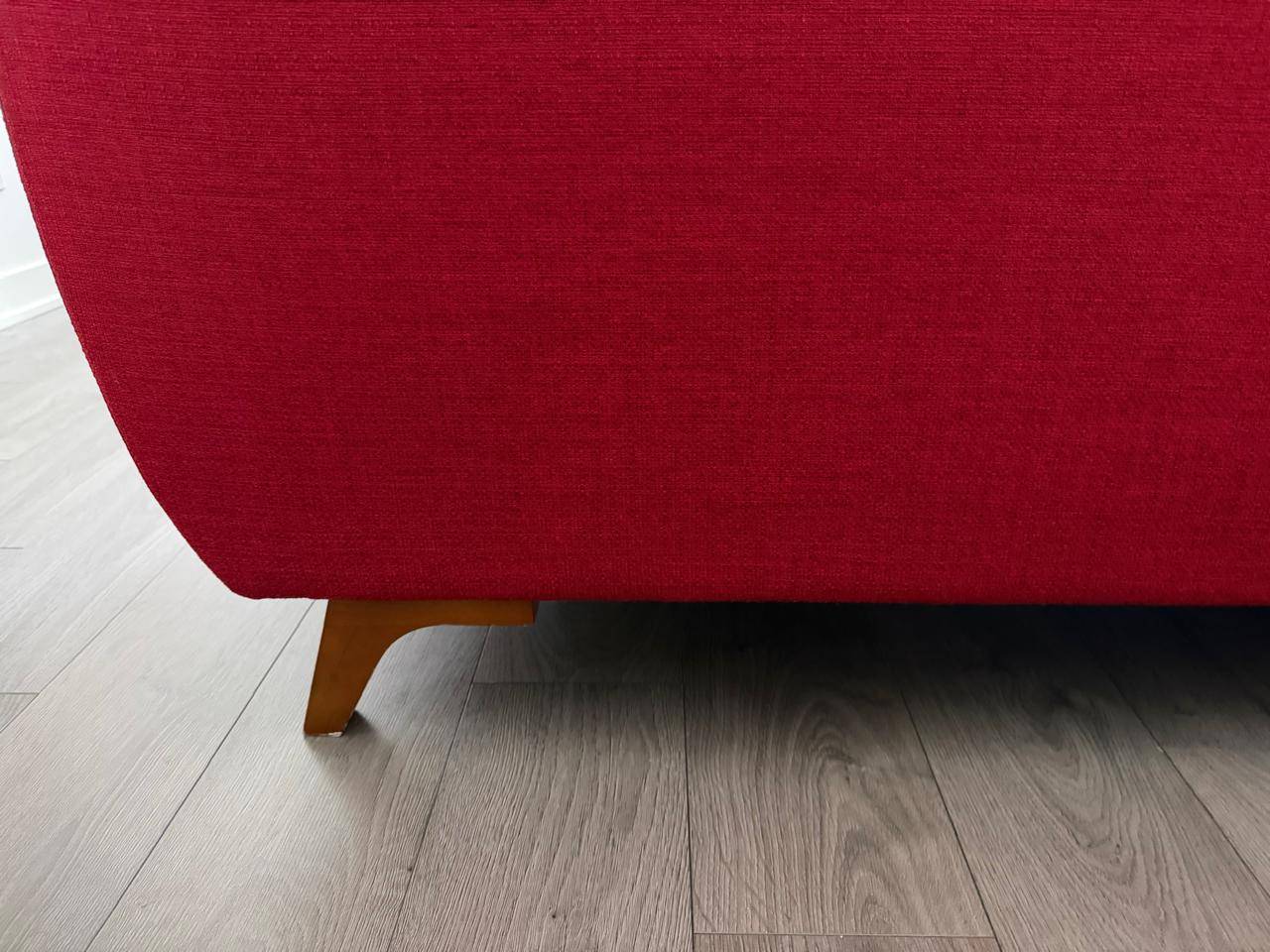Red Sofa Couch with 3 free pillows - photo 4