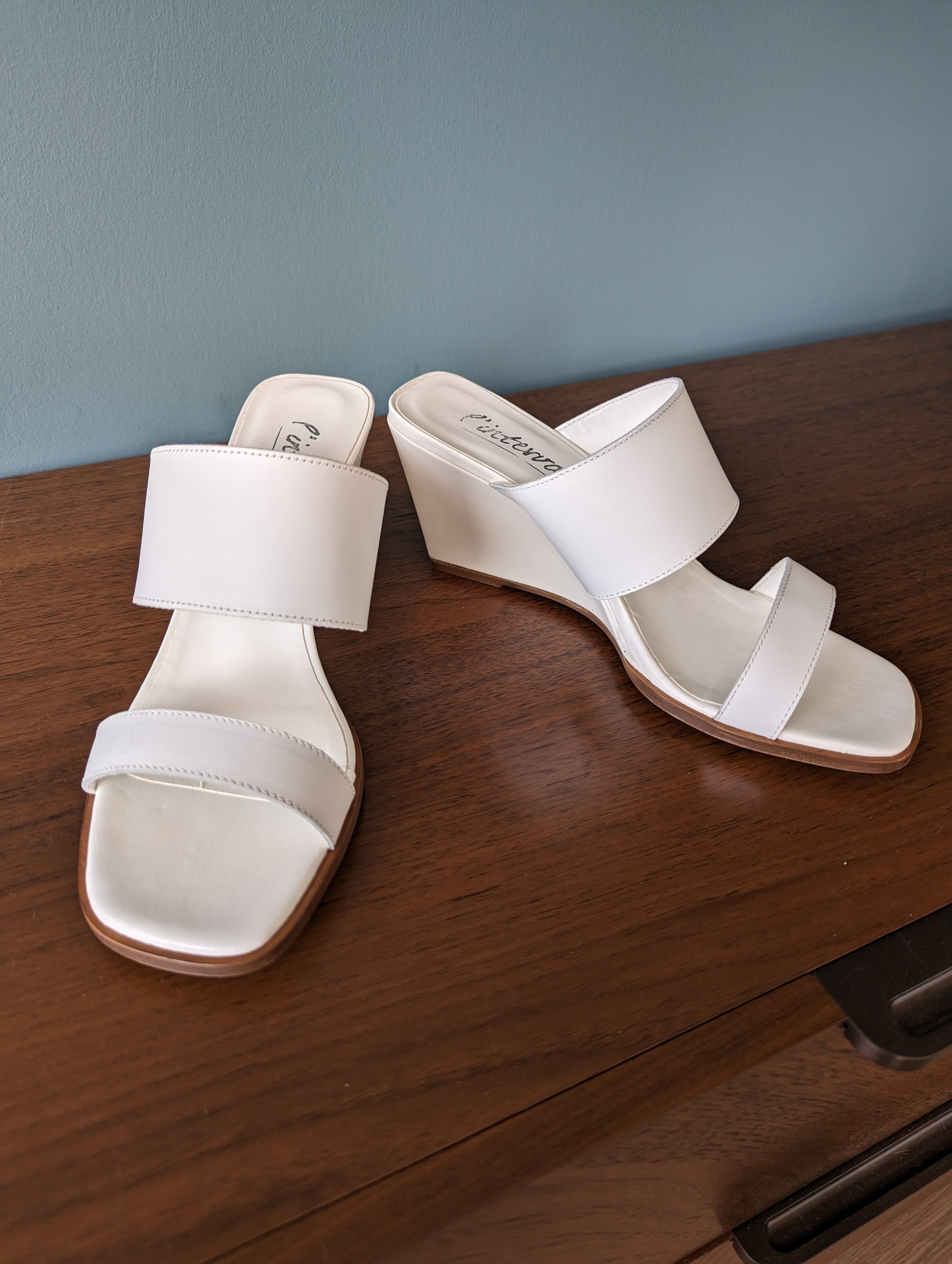 l'intervalle White Wedge Slide Heels - photo 2