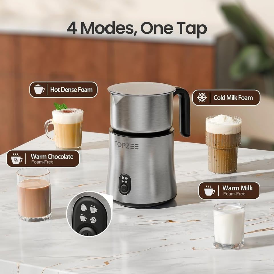 Topzee Electric Frother 4-in-1, Frother for Coffee, Milk - photo 2