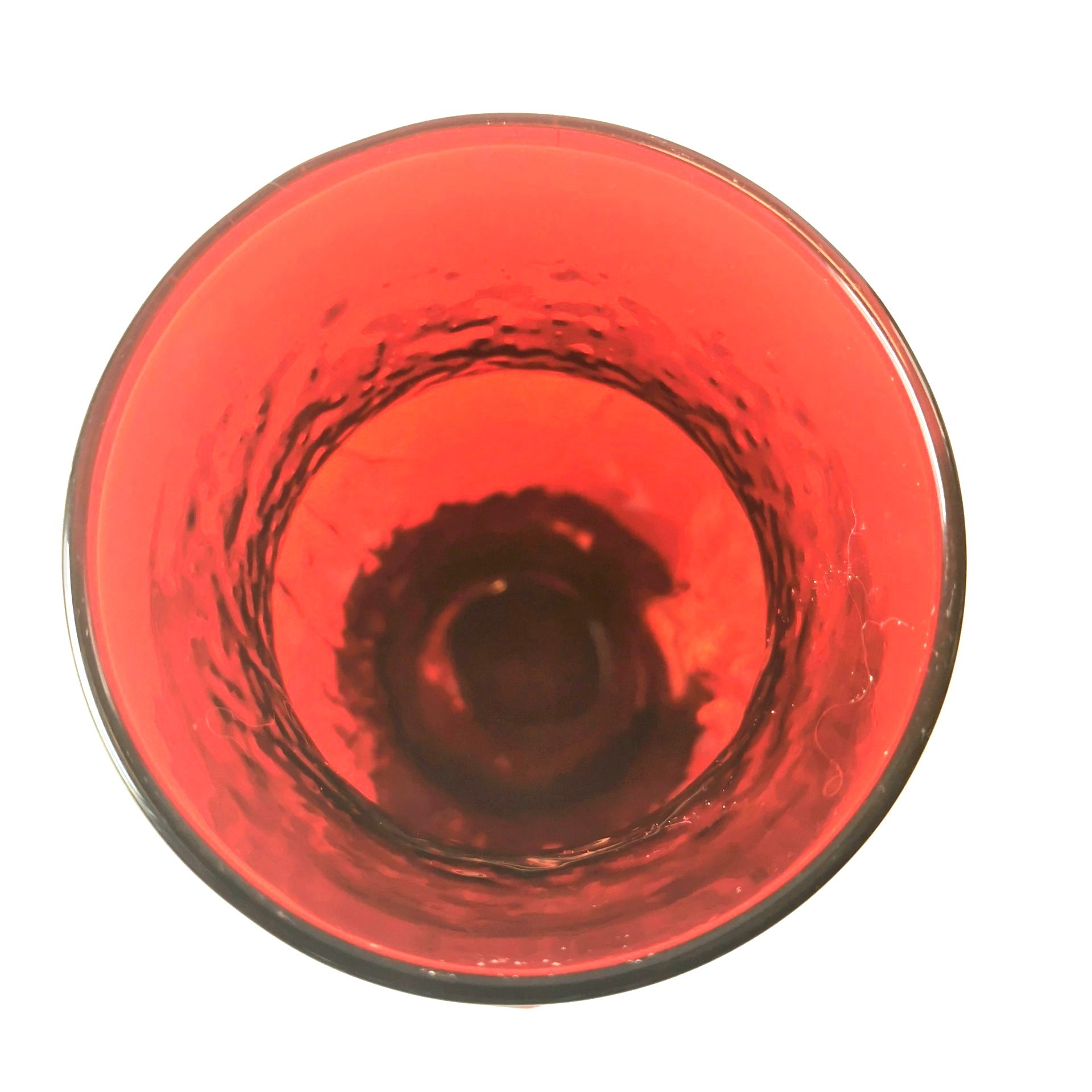 1950s Anchor Hocking Ruby Red Art Glass Vase Black Base 5.5" - photo 2