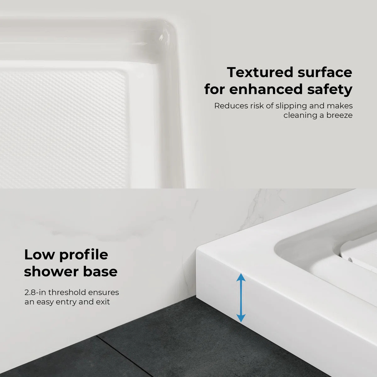 OVE Decors 54-In W X 36-In D Shower Base Pan - photo 3