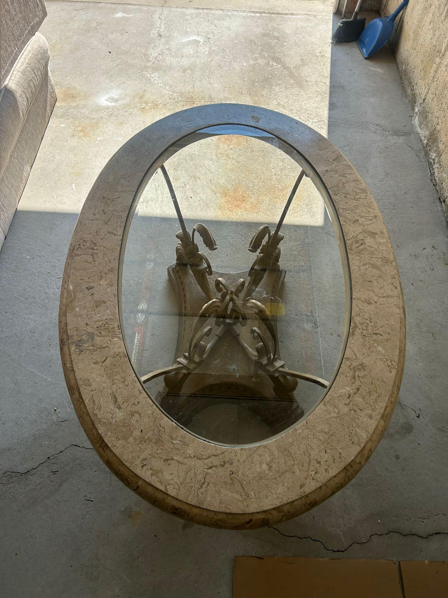 Elegant Marble & Glass Coffee Table – Like New - photo 4