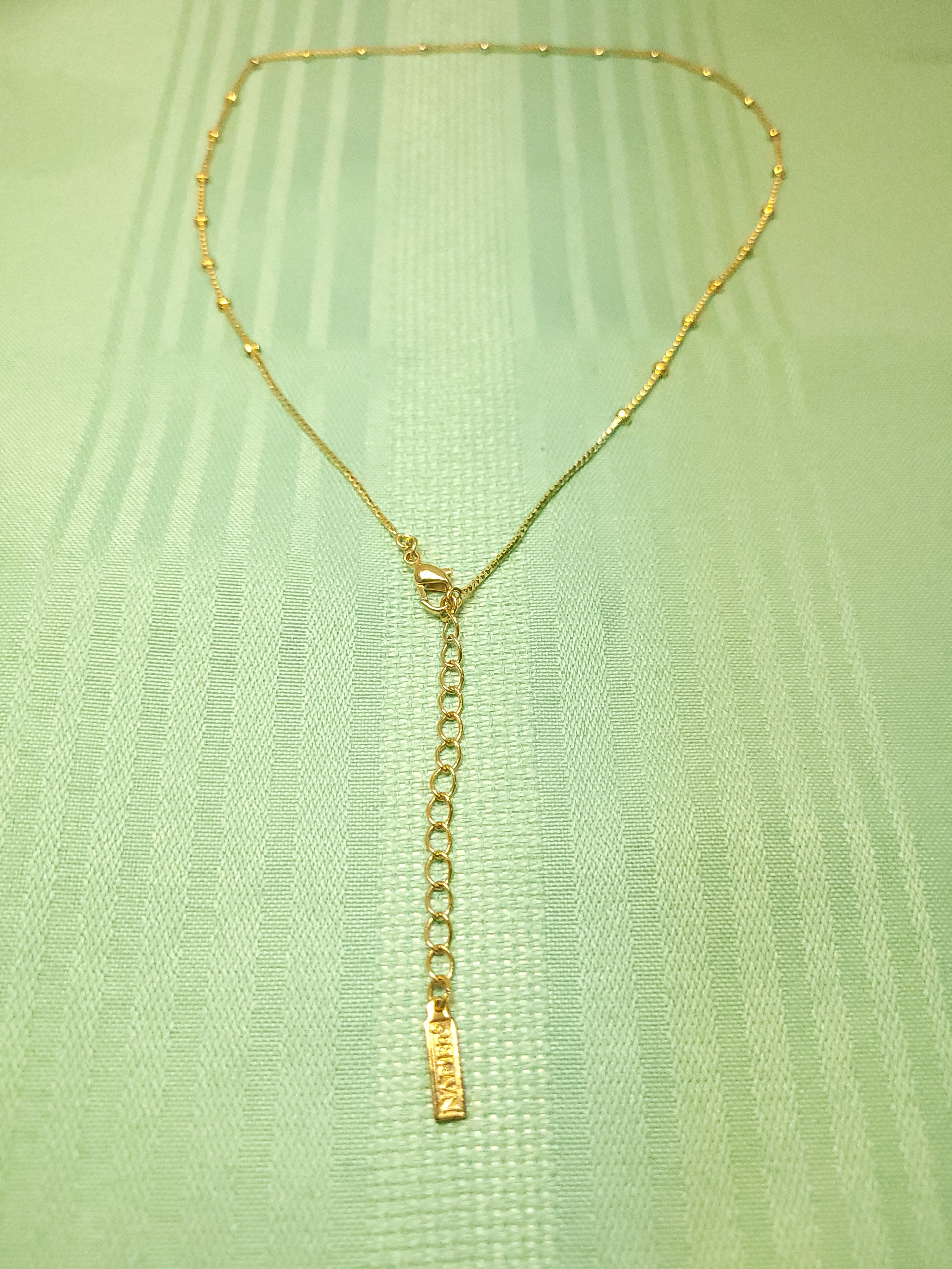 1982 NAPIER Gold Tone Station Bead Box Chain Necklace 19” Signed