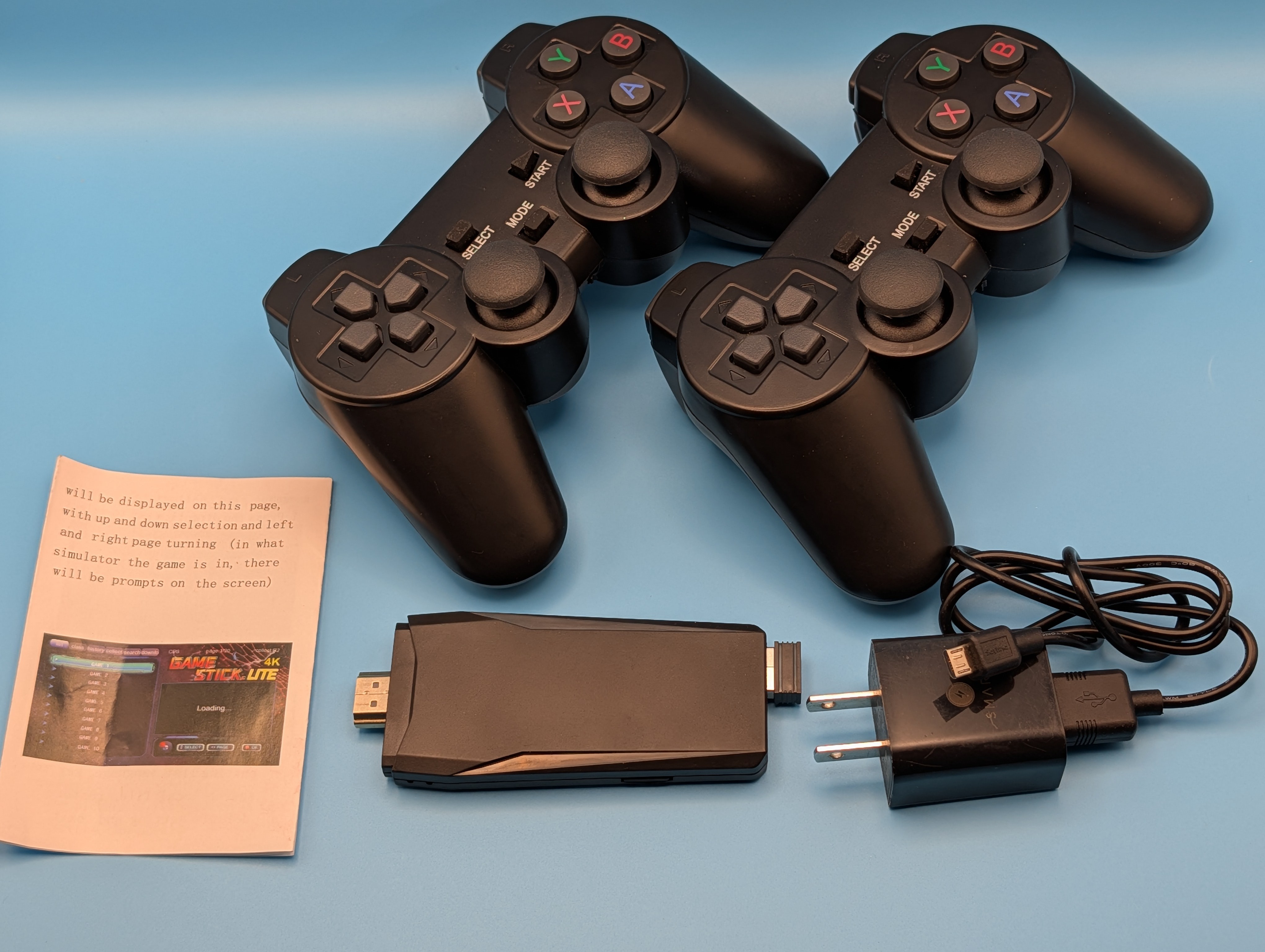 4K Game Stick Lite with 2 Wireless Controllers