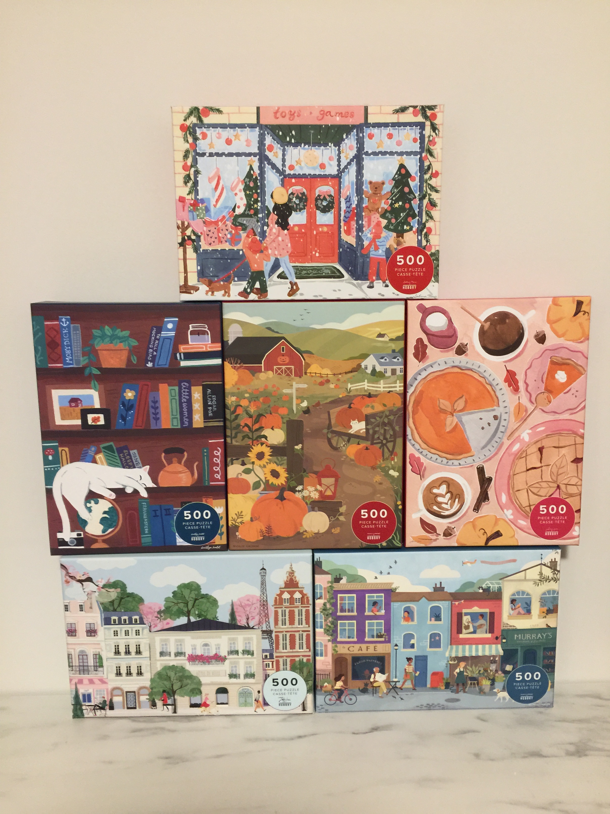 Set of 5 Cobble Hill 500-Piece Puzzles
