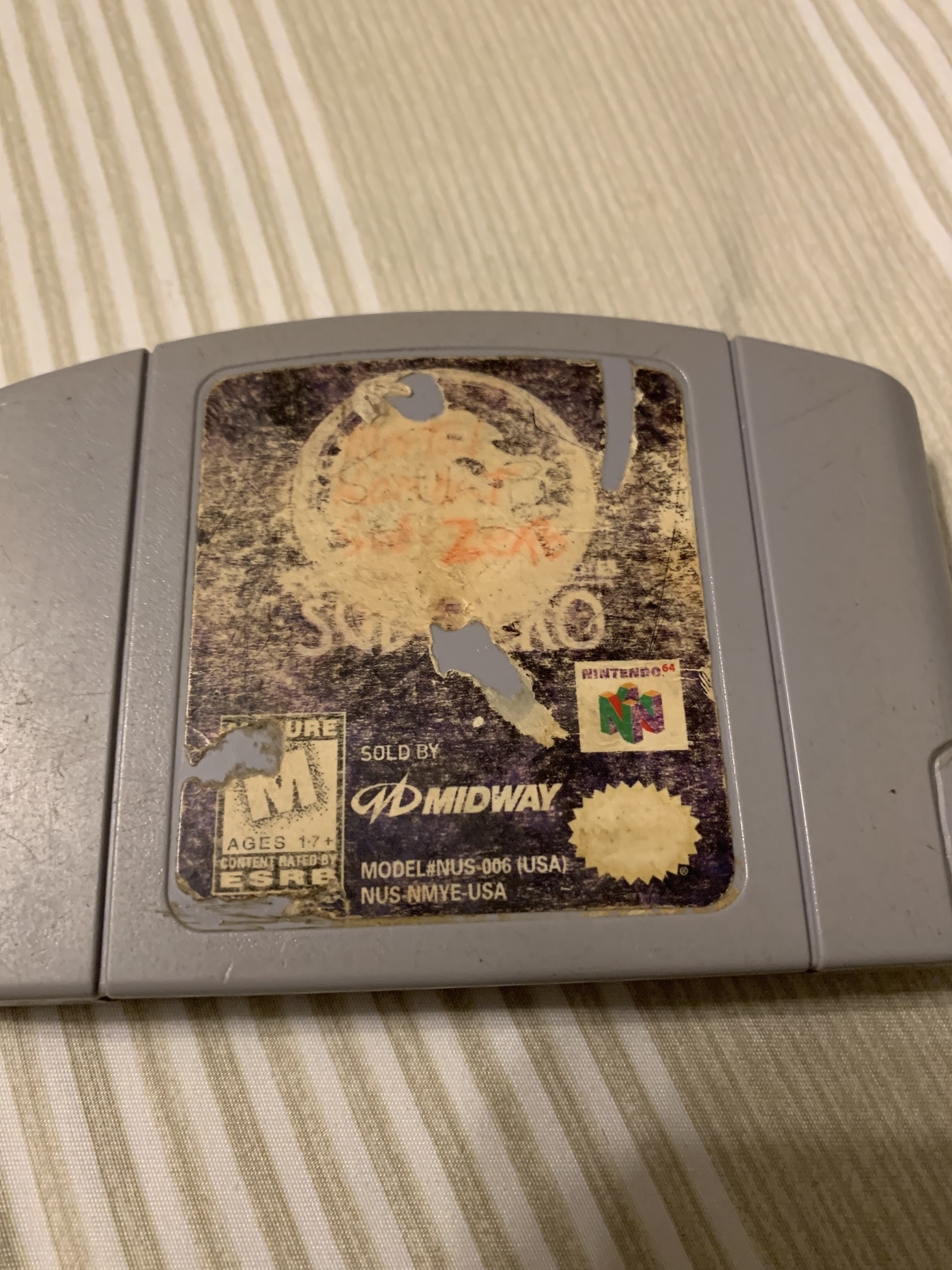 Mortal Kombat subzero Nintendo 64 Game