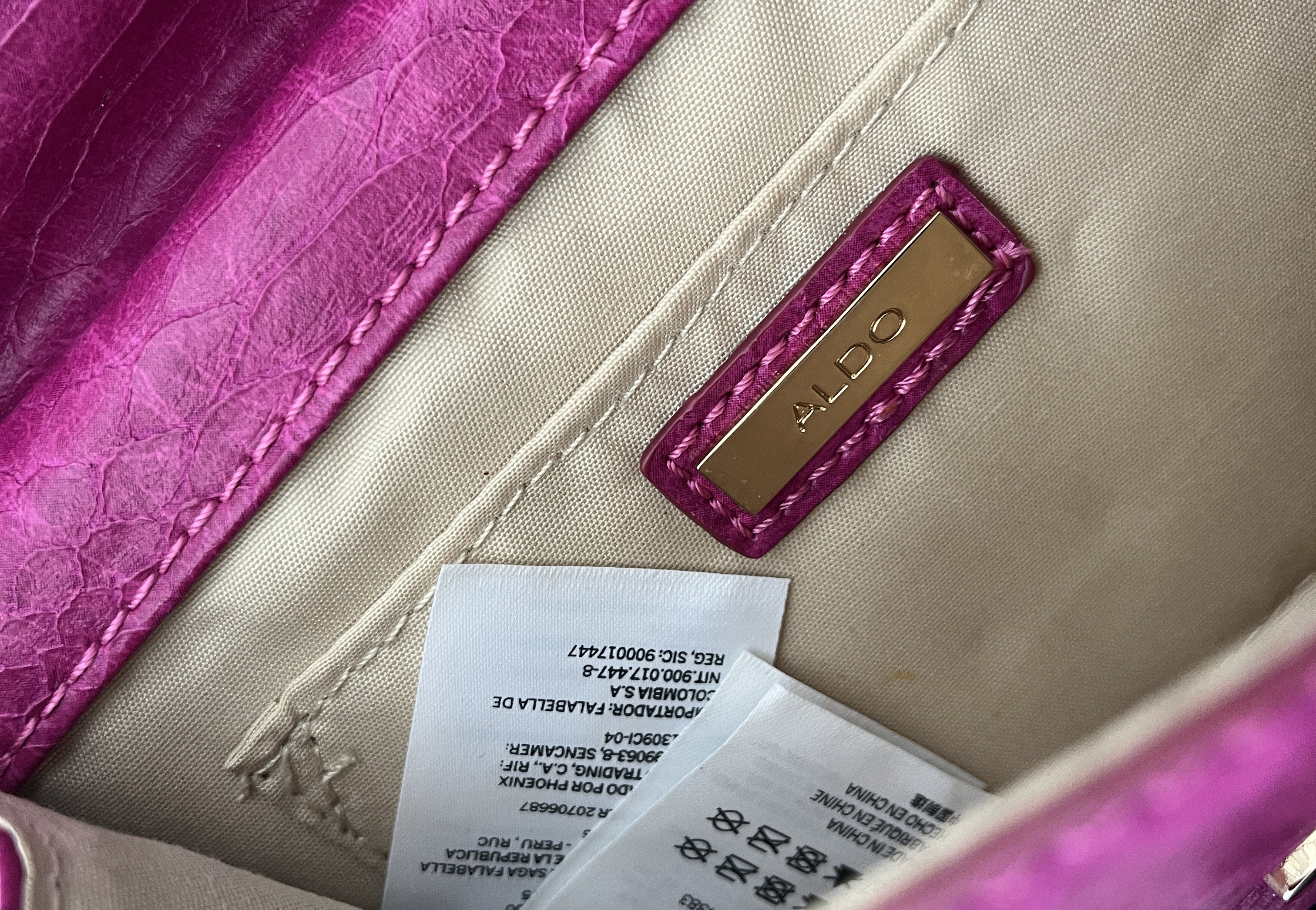 Aldo Pink Snakeskin Chain Wallet - photo 5