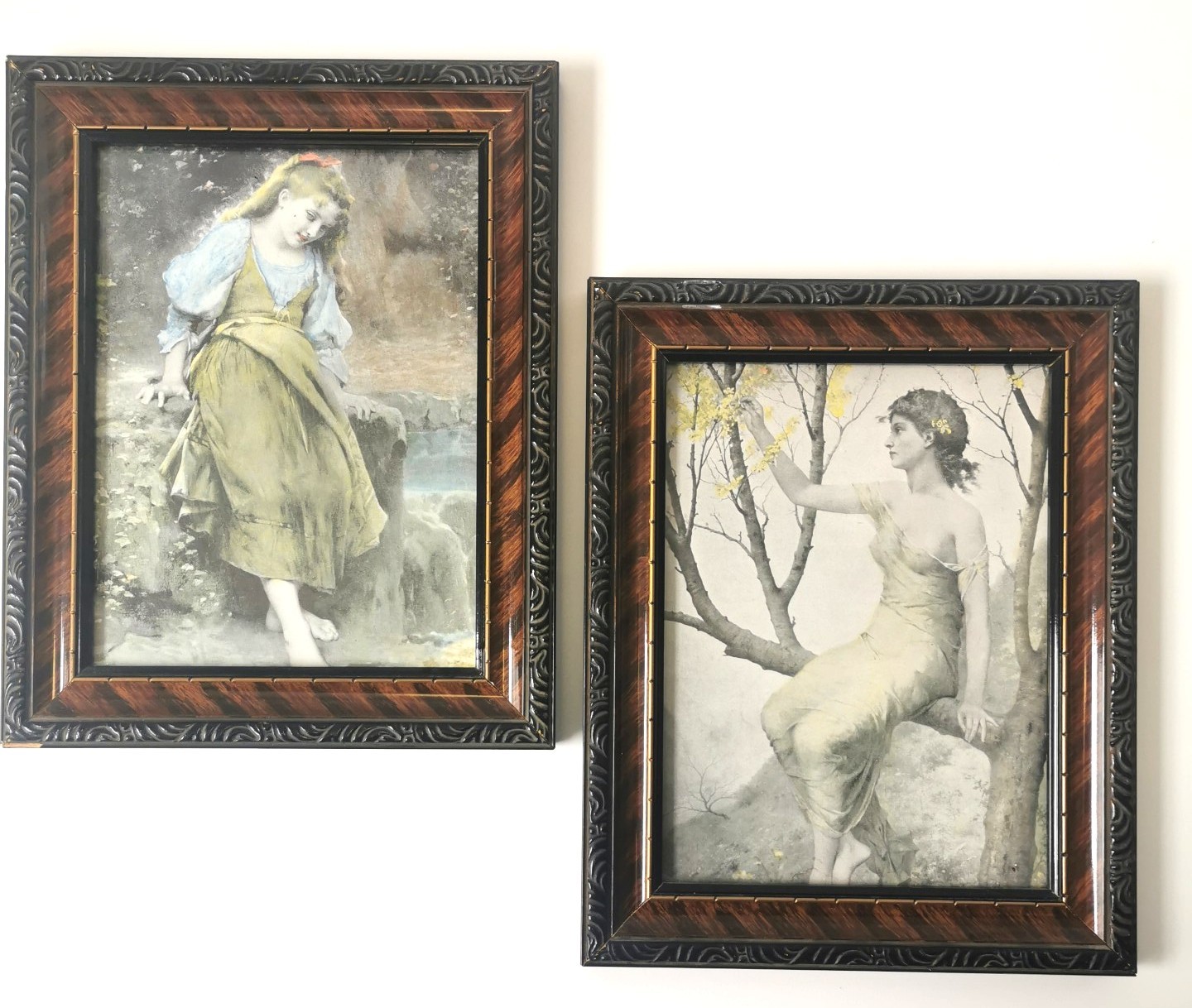 Set 2 French Art Prints by Vernon & Fournier 1950s Victorian - photo 5