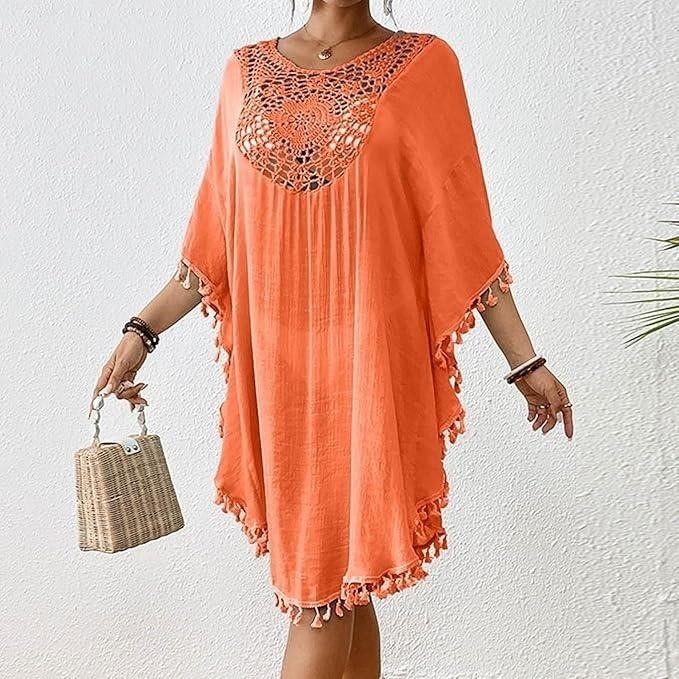 Crochet Tassel Beach Cover-Up - 85 pieces