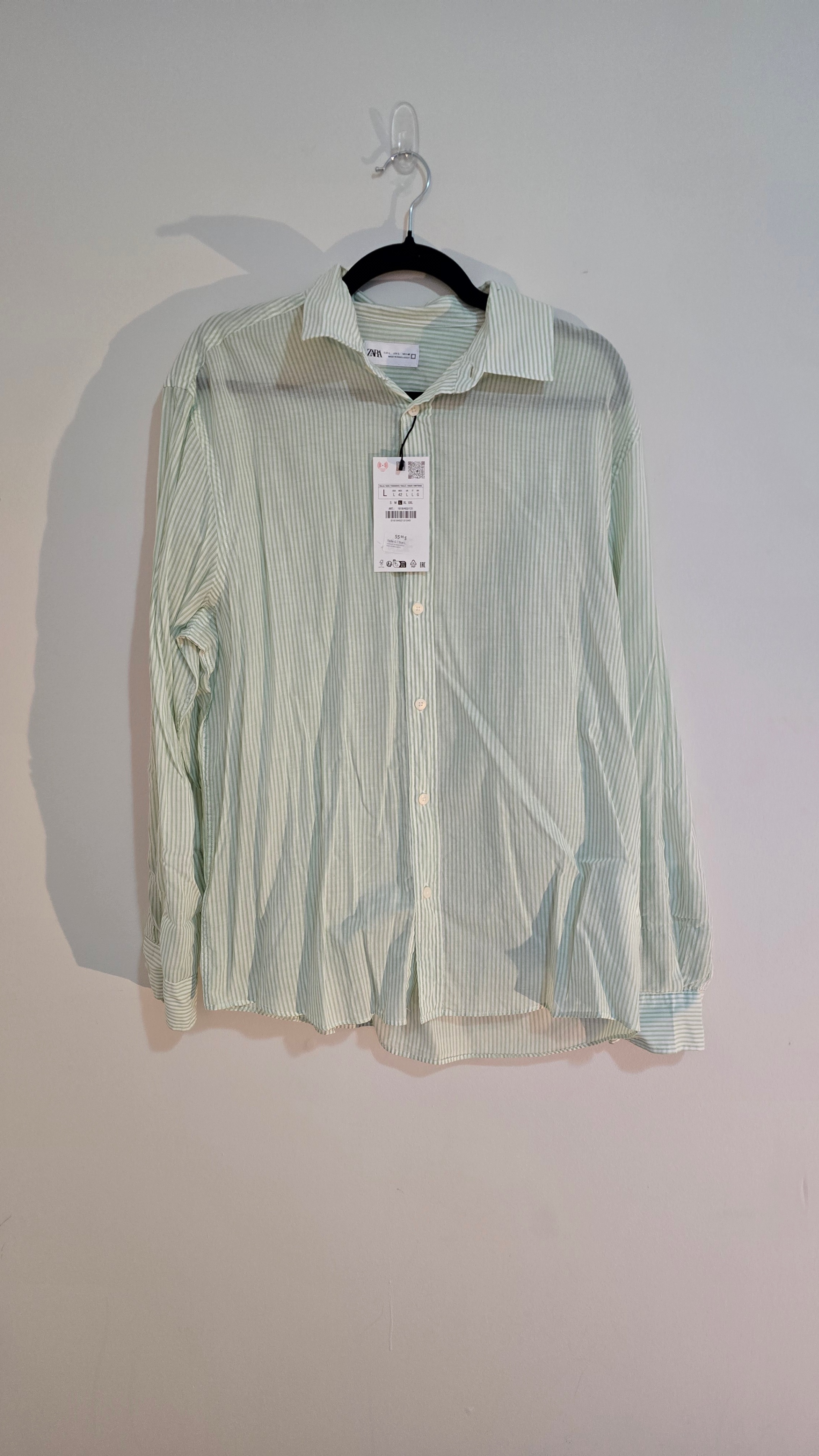 Zara Striped Overshirt - Size L - New with Tags
