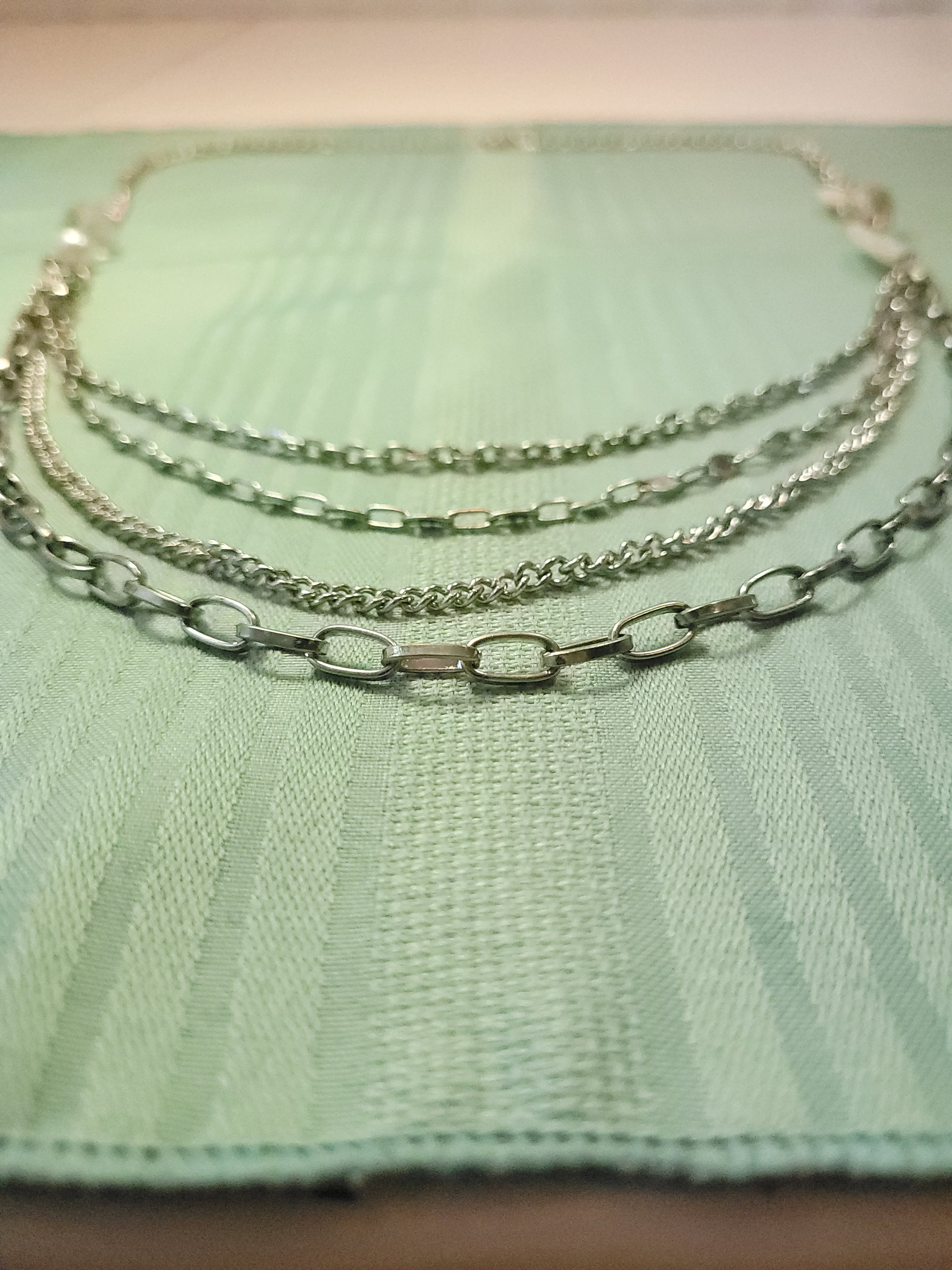 Vintage 4-Strand Silver Tone Statement Necklace 37" - photo 3
