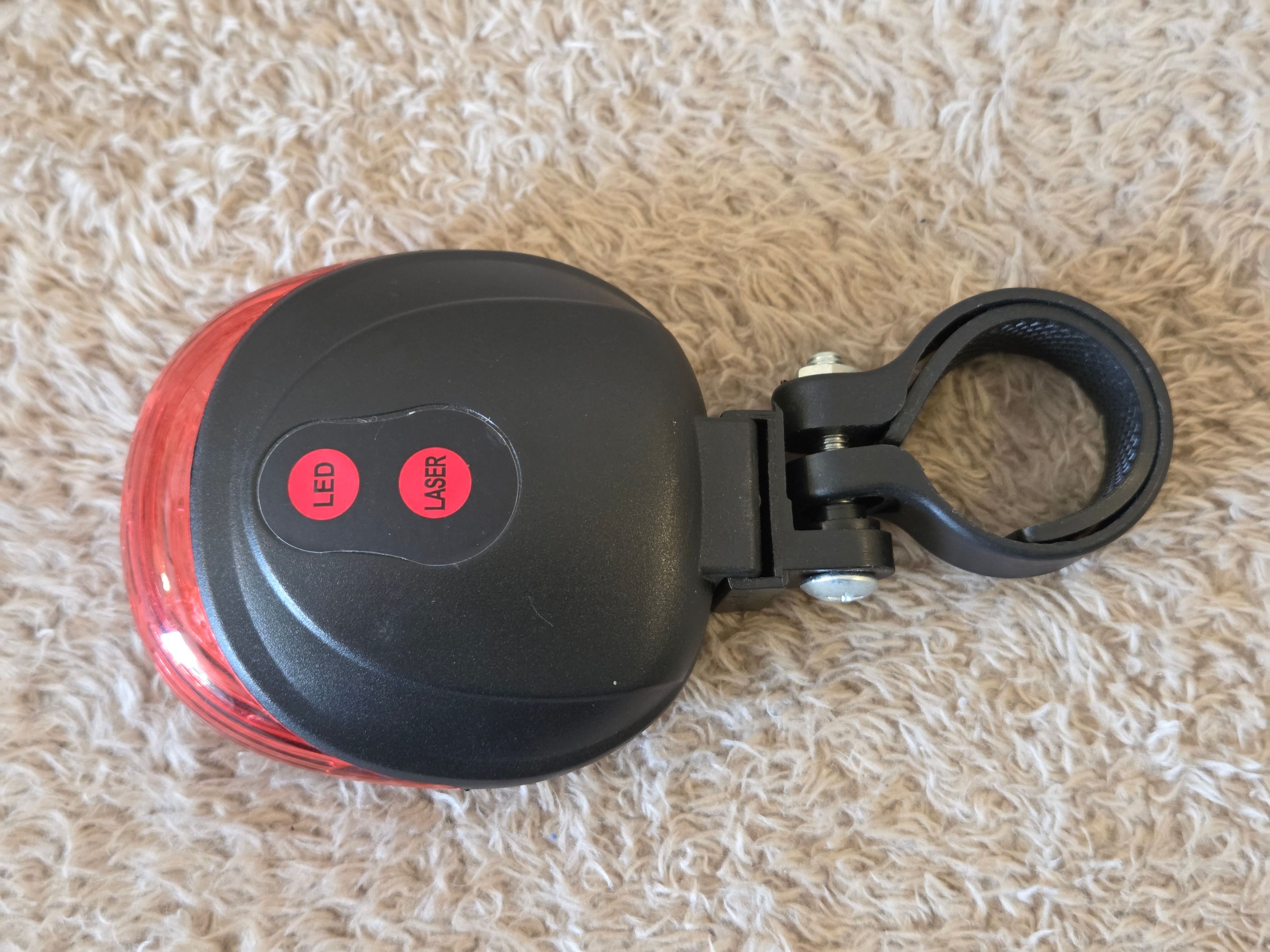 Bike Rear Light – 5 LED + 2 Laser, Seatpost Mount - photo 2