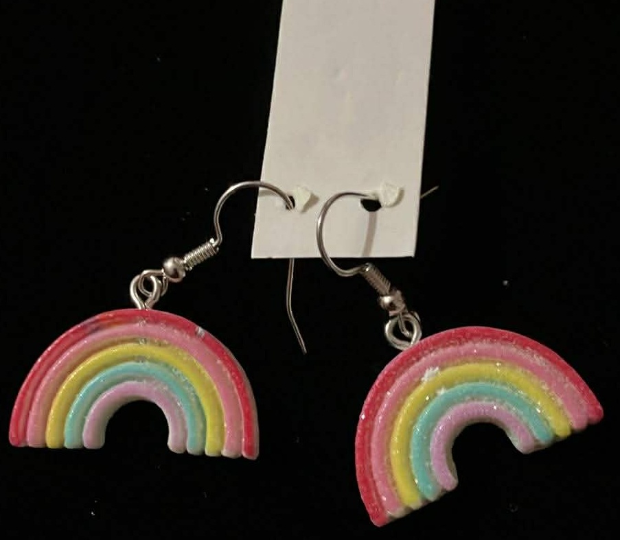 Resin Rainbow Dangle Earrings (New)