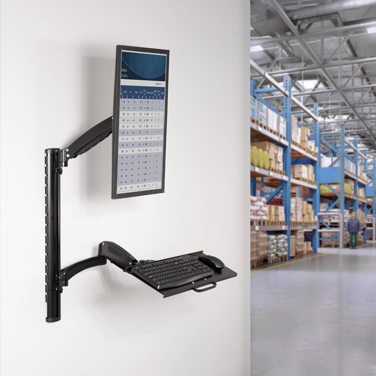 New VIVO Sit-Stand Wall Mount Monitor and Keyboard Workstation - photo 2