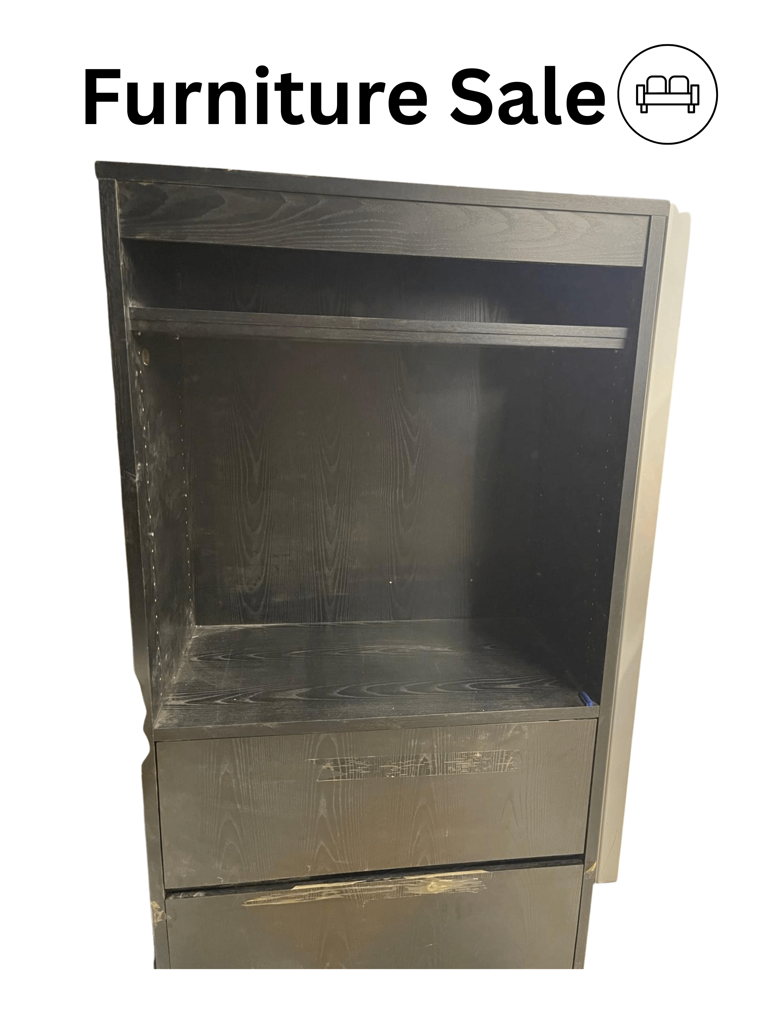Solid Wood Storage Cabinet / Media Armoire – Black Finish