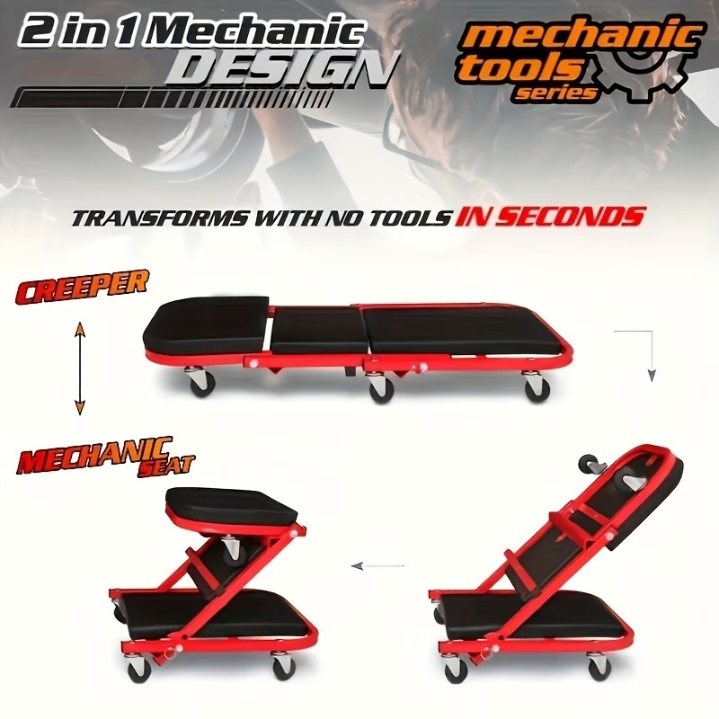 Mechanic Bench: adjustable, folding creeper, 3-in-1 - photo 2