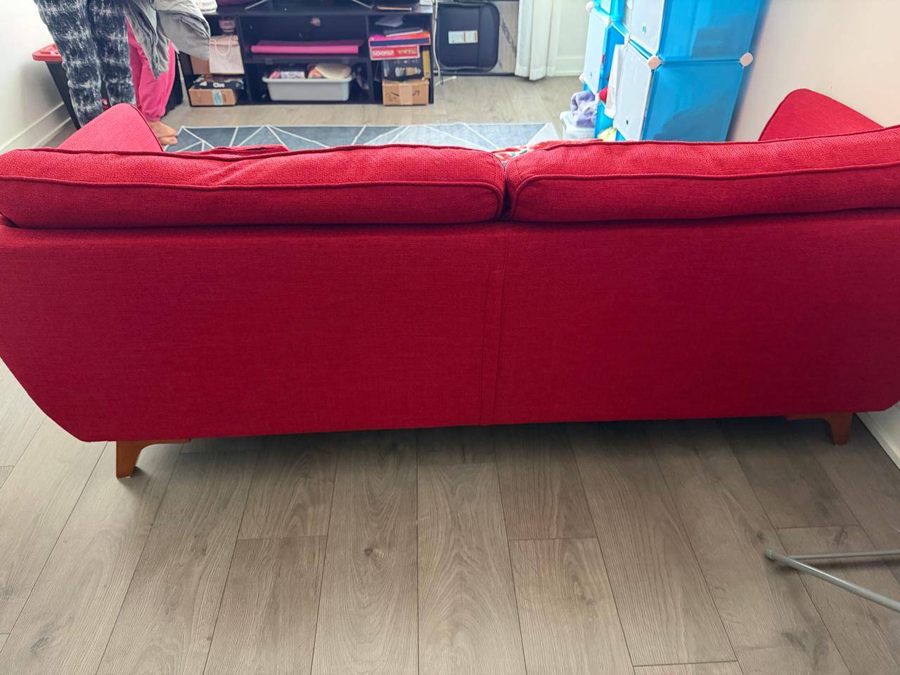 Red Sofa Couch with 3 free pillows - photo 3