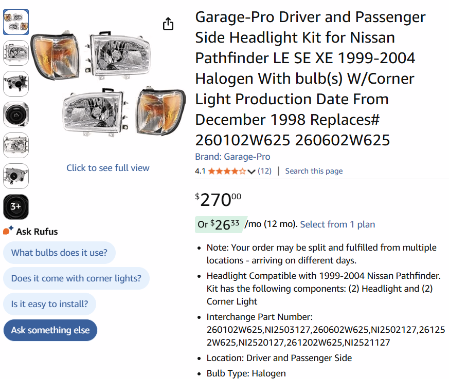 NEW Pathfinder Headlight Kit 1999-2004 - photo 5