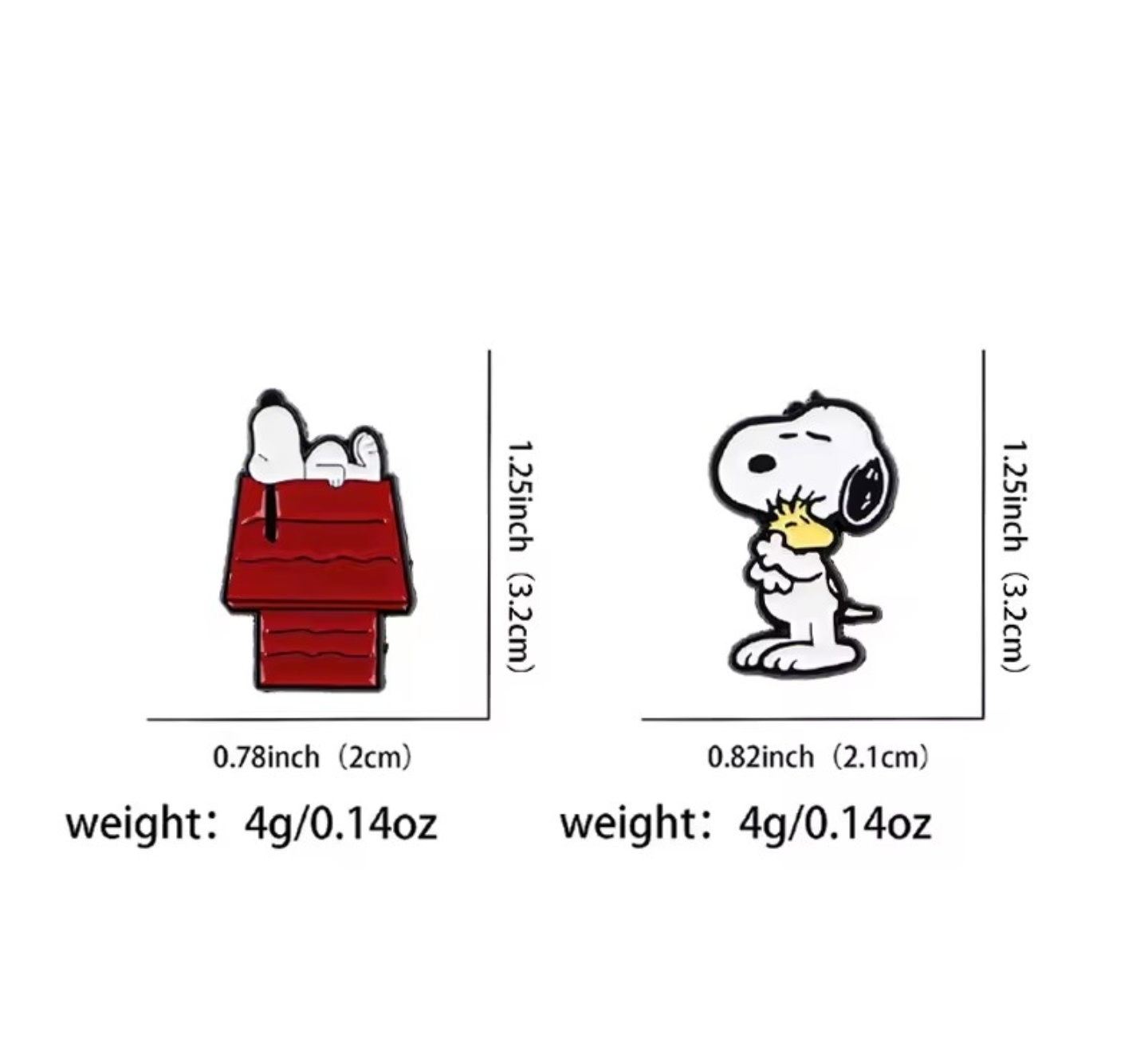 Snoopy Set of 2 Brooch Enamel Pins - photo 2