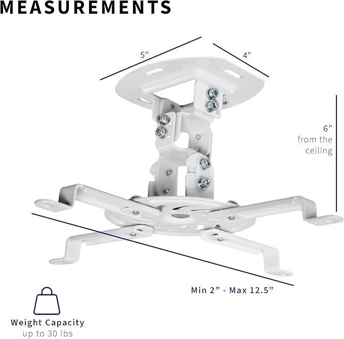 New VIVO White Adjustable Projector Ceiling Mount - photo 2
