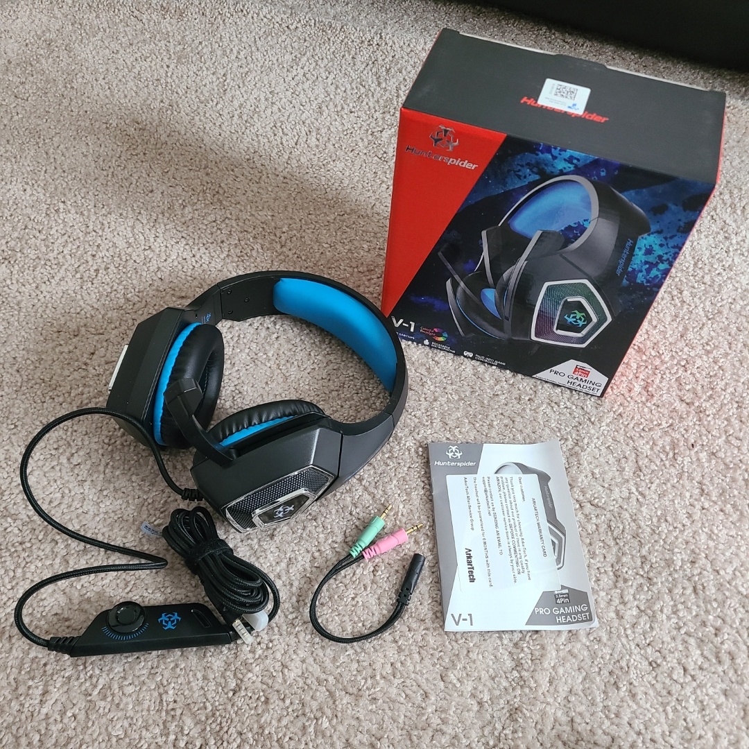 Hunterspider V-1 LED Noise-Cancelling Surround Gaming Headset
