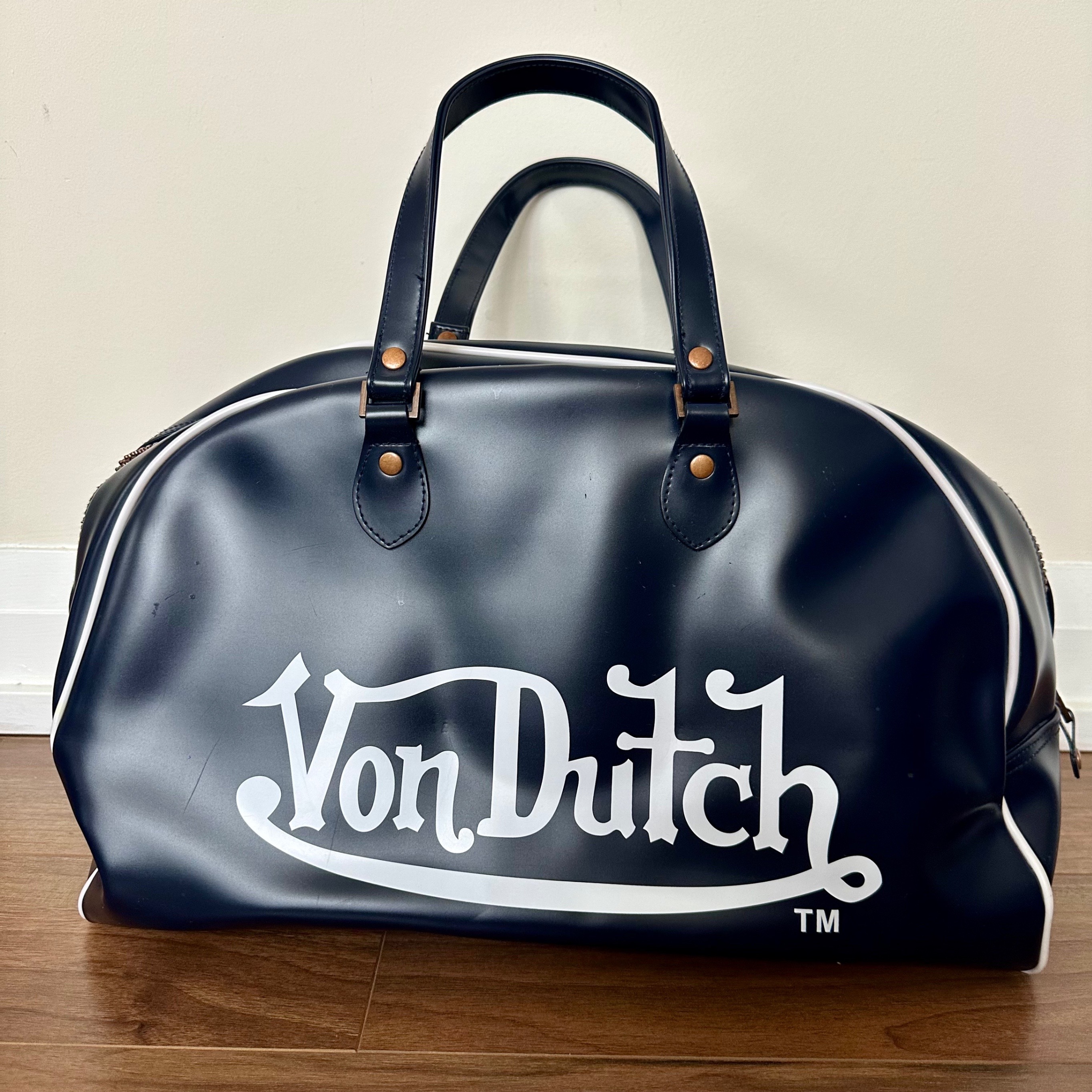 Vintage Navy Von Dutch Duffle Bowling Bag