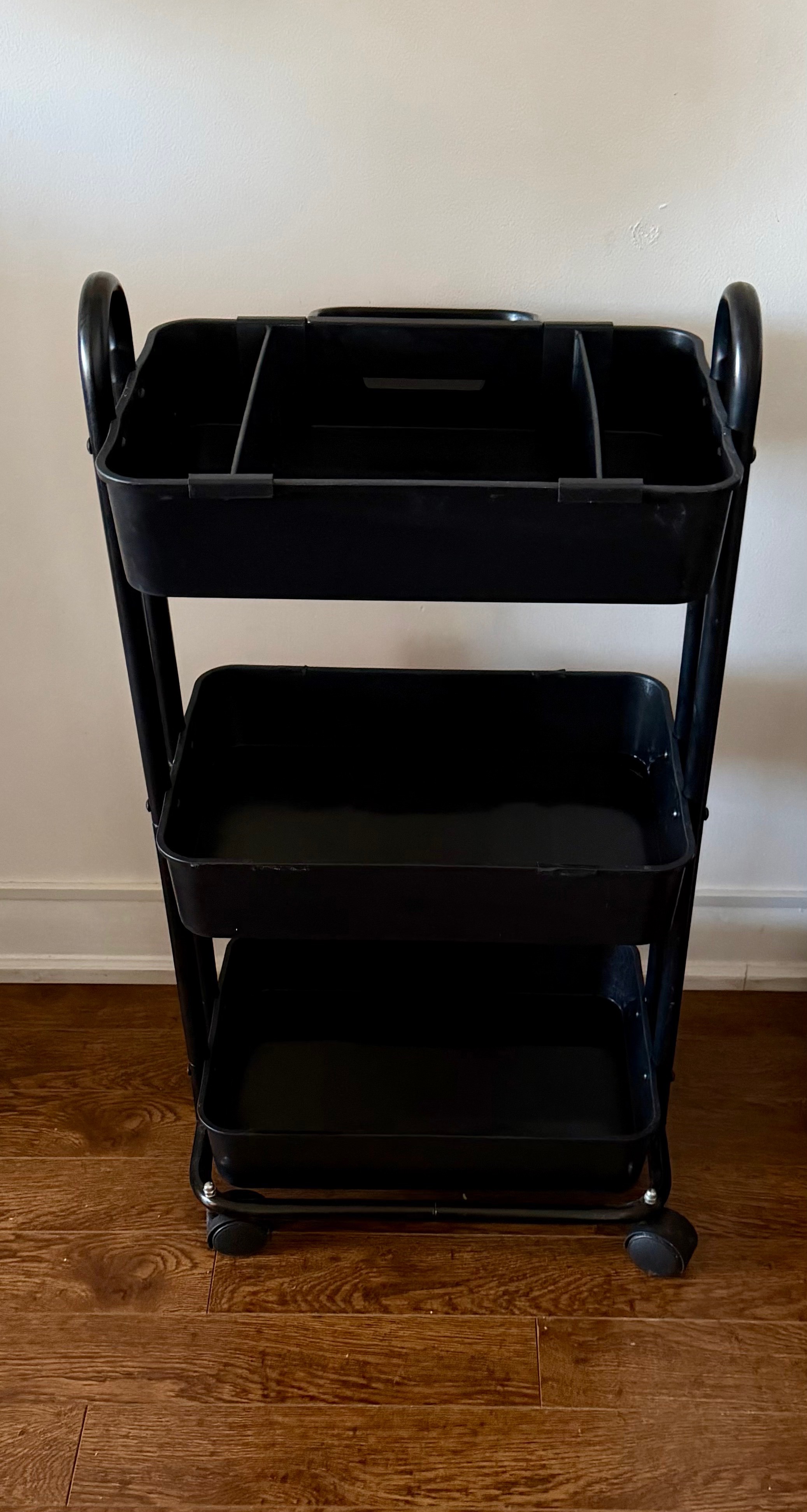 SimpleHouseware 3-Tier Rolling Utility Cart with Hanging Buckets - photo 3