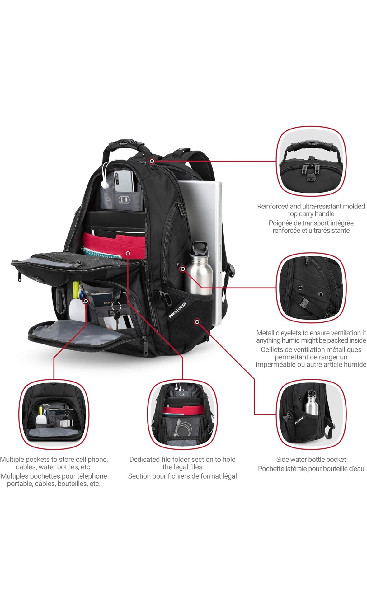 SwissGear ScanSmart TSA 17" inch Black Laptop Backpack - photo 4
