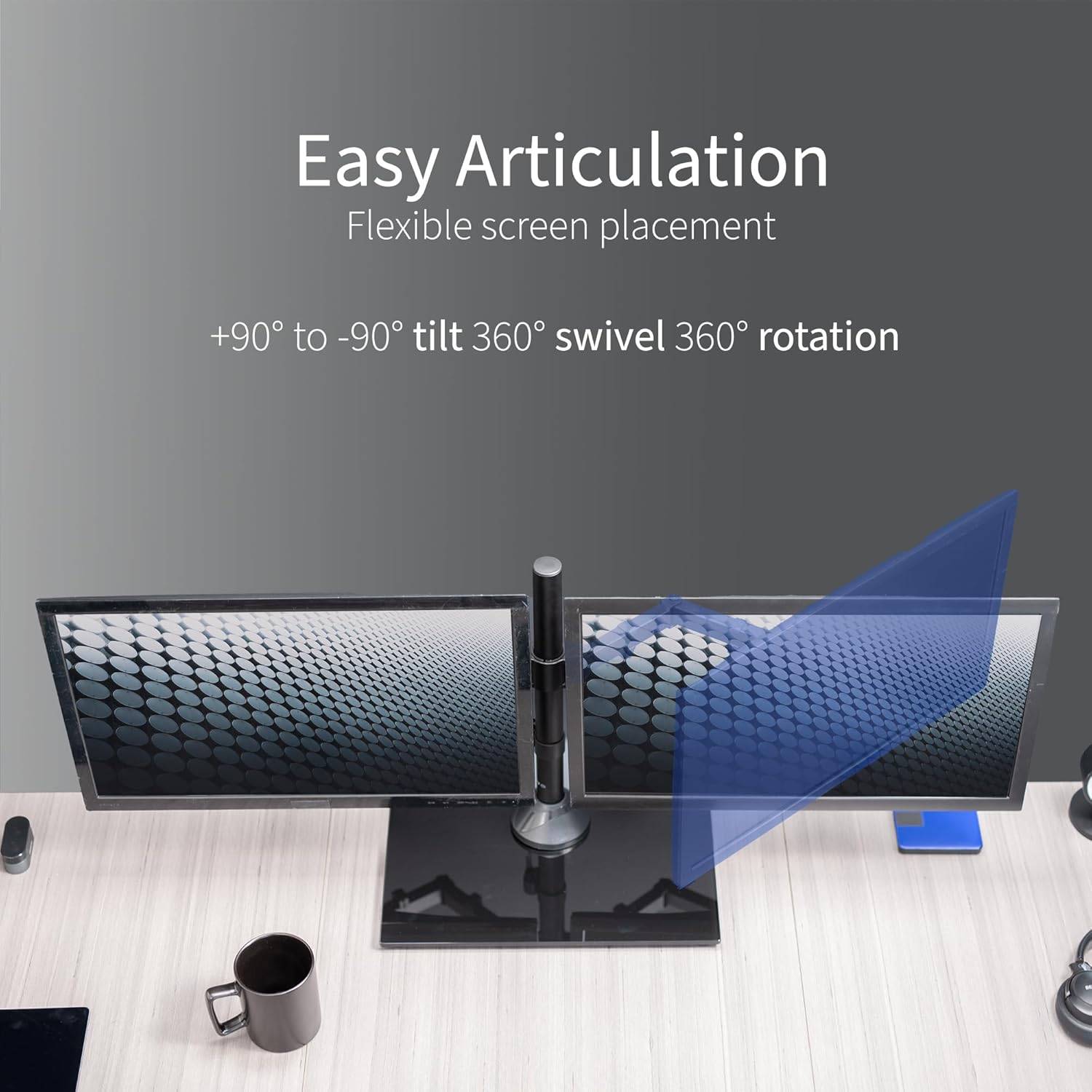 New  VIVO Freestanding Dual Monitor Stand with Sleek Glass Base - photo 4