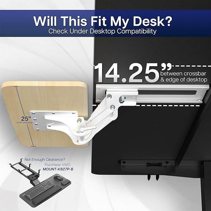 New  VIVO Adjustable Computer Keyboard and Mouse Tray Light Wood - photo 5