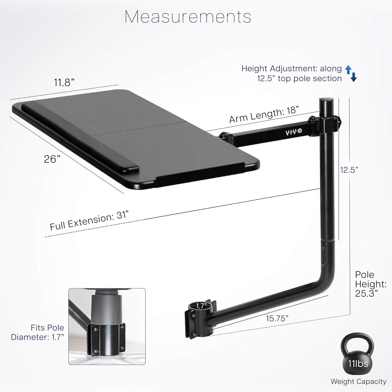 New VIVO Office Chair Mounted Keyboard and Mouse Tray - photo 3