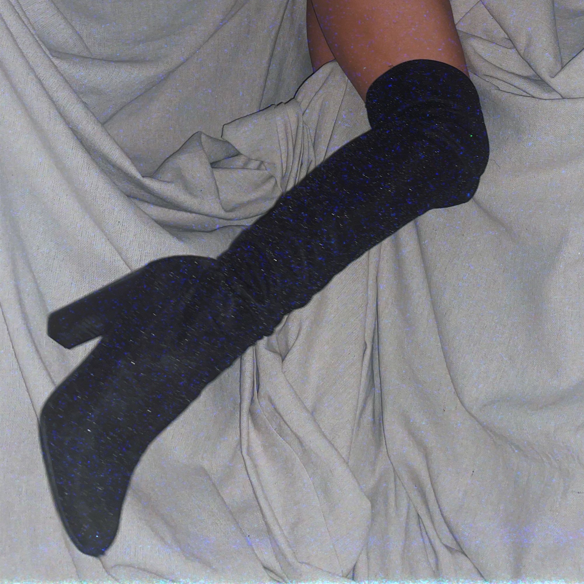 black sparkle thigh high boots ★ heels shoes