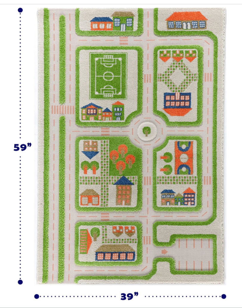 IVI Traffic Green by IVI 3D Play Rugs, 39x59