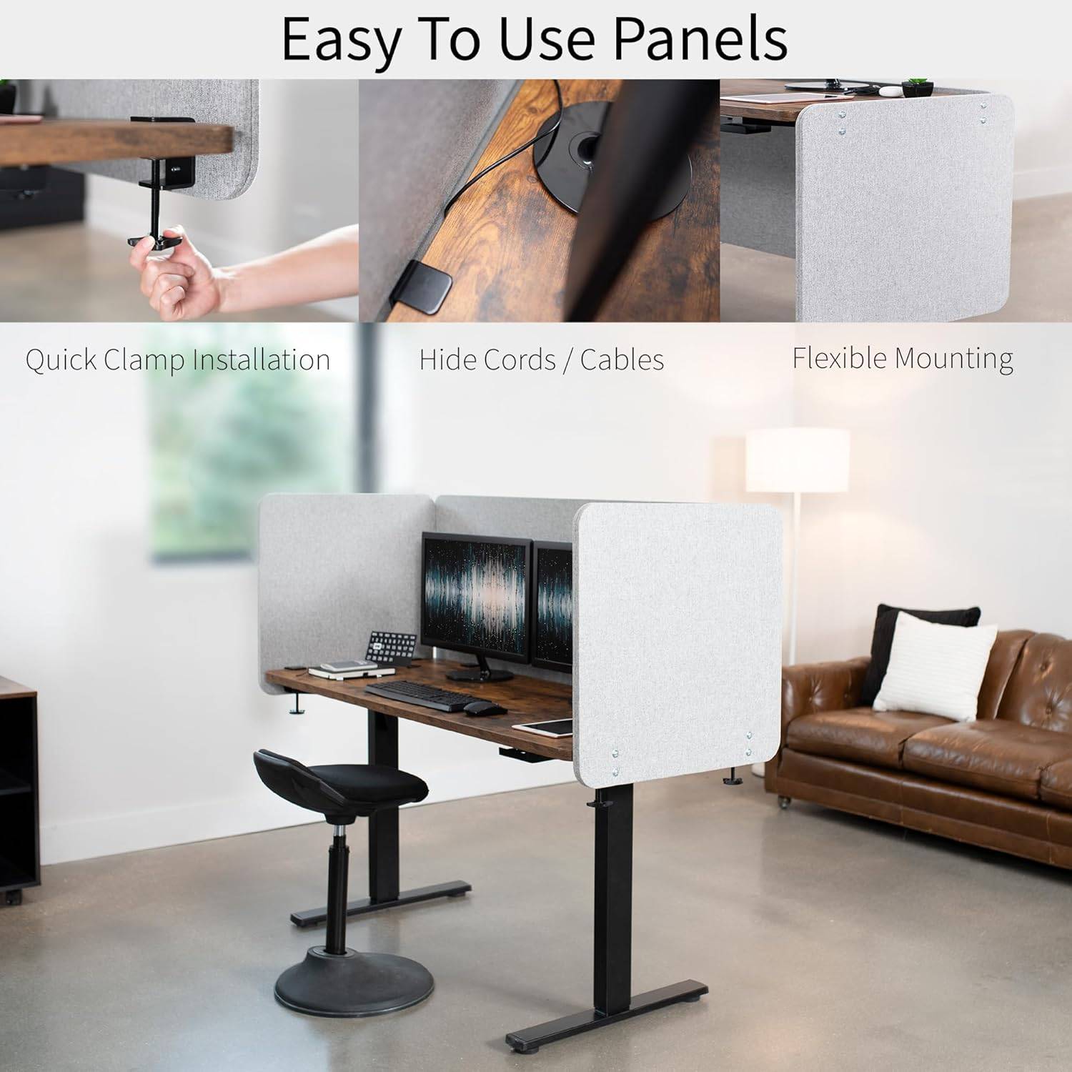 New  VIVO Clamp-on/Screw-on 24 x 24 inch Privacy Panel - photo 5