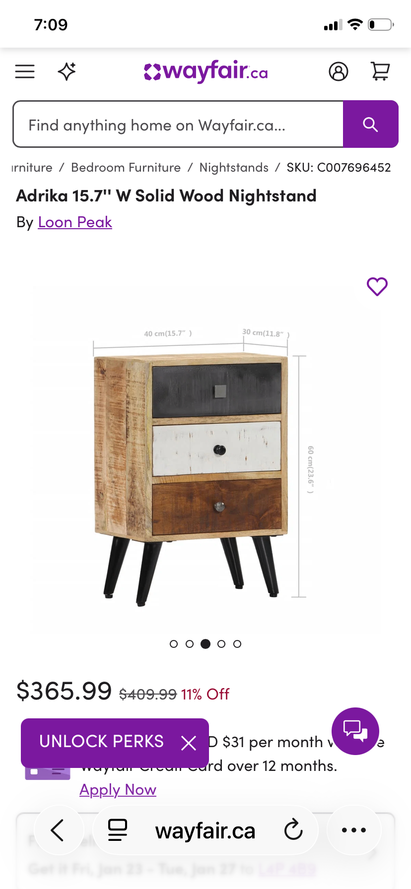 Adrika 15.7'' W Solid Wood Nightstand - photo 5