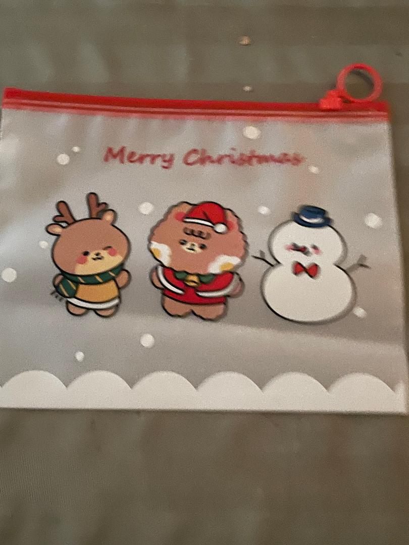 NEW Cartoon Christmas t Zipper Transparent Storage Bag